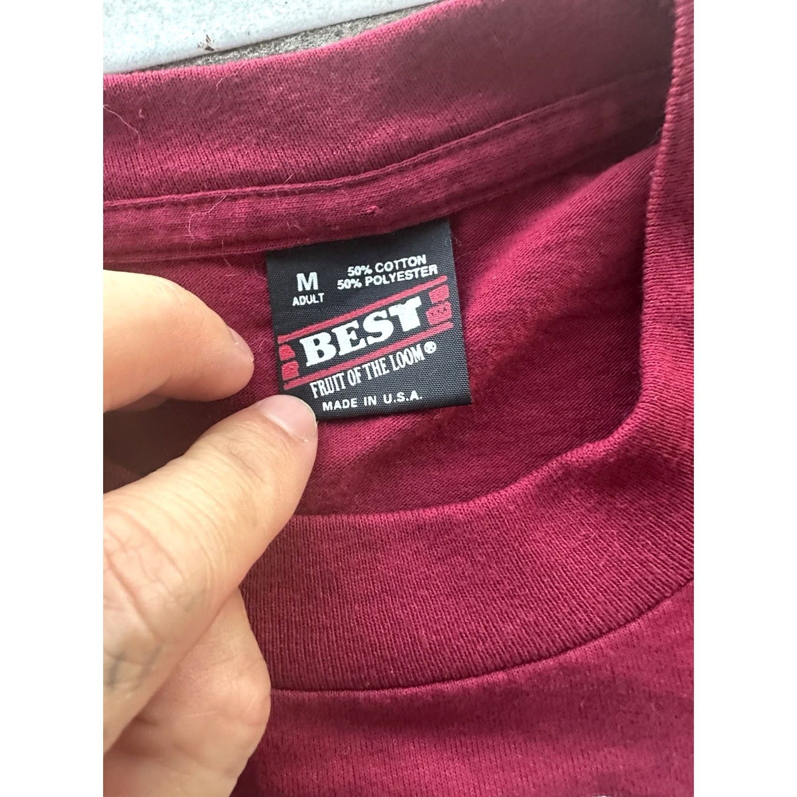 Fruit Of The Loom VINTAGE Kentucky Derby Festival T-Shirt Medium Maroon 1995 90s Single Stitch 50/50 Unisex Adults Size US M / EU 48-50 / 2 - 3 Thumbnail