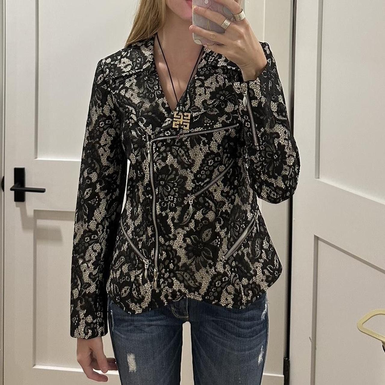 ANNE FONTAINE Vintage Anne Fontaine black and white floral lace blazer Size XS / US 0-2 / IT 36-38 - 1 Thumbnail