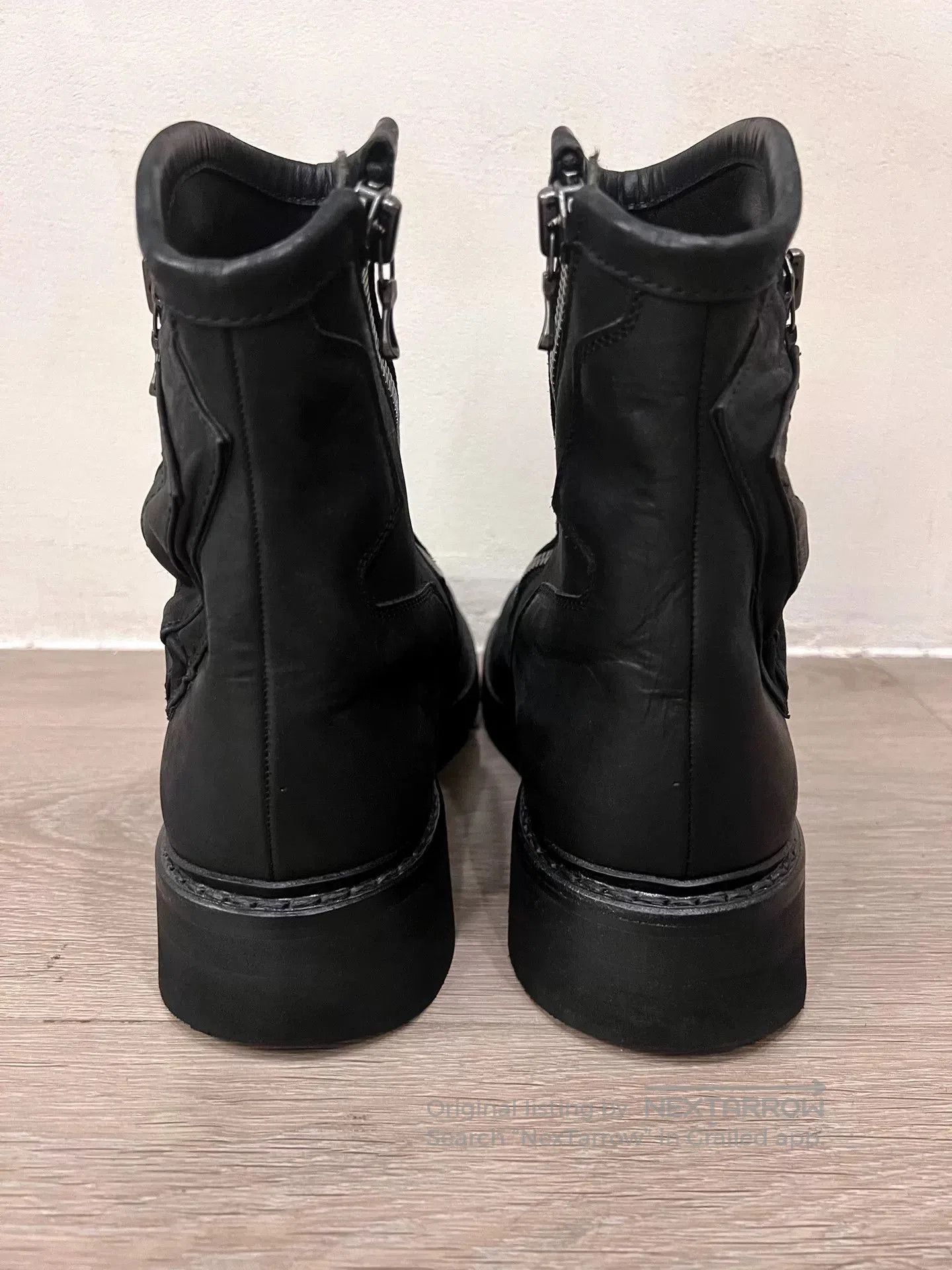 Julius Black Suede Leather Zip Military Boots. Size US 10 / EU 43 - 3 Thumbnail