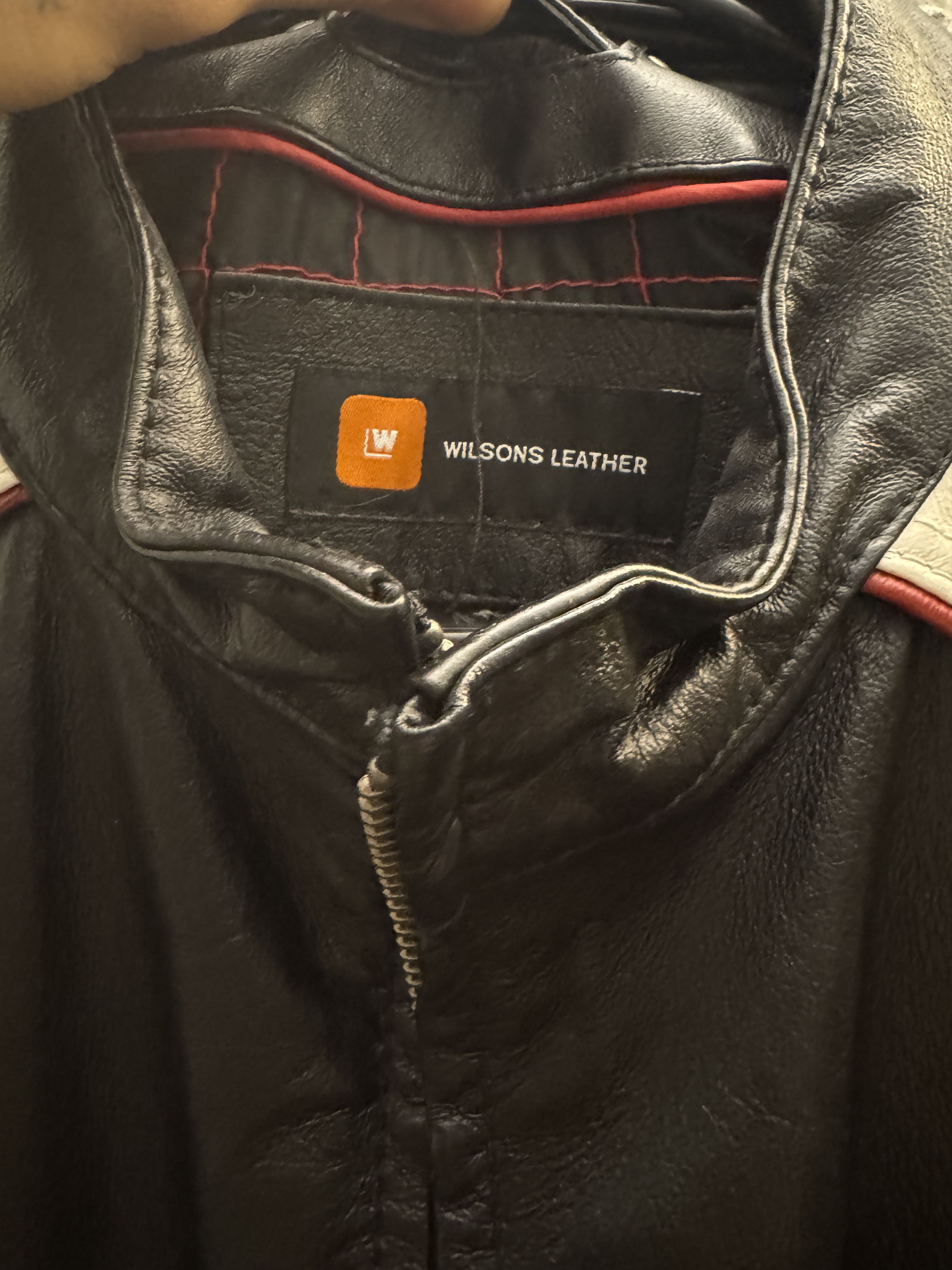Wilsons Leather Vintage Wilsons leather sporty red white and black jacket Size M / US 6-8 / IT 42-44 - 2 Thumbnail