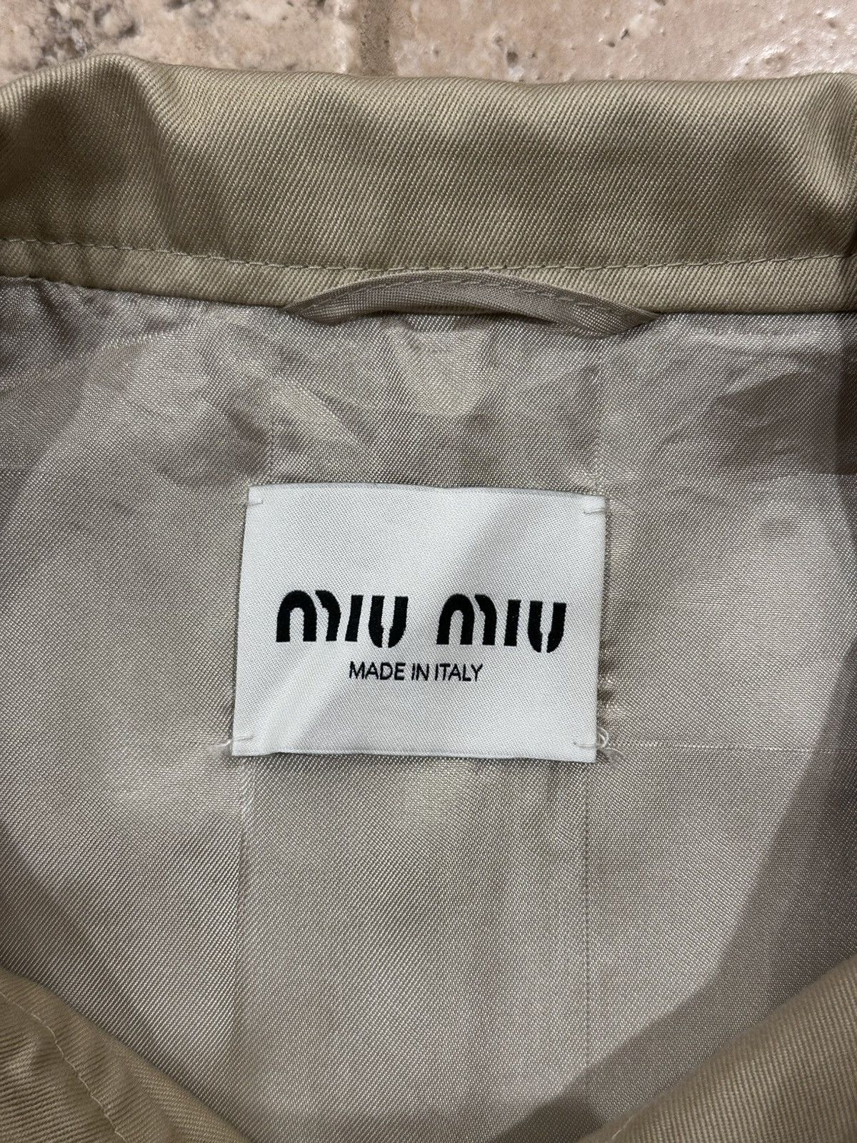 Miu Miu Miu Miu Khaki / Biege Chino Cord Logo Blouson Bomber Jacket Size US M / EU 48-50 / 2 - 11 Thumbnail