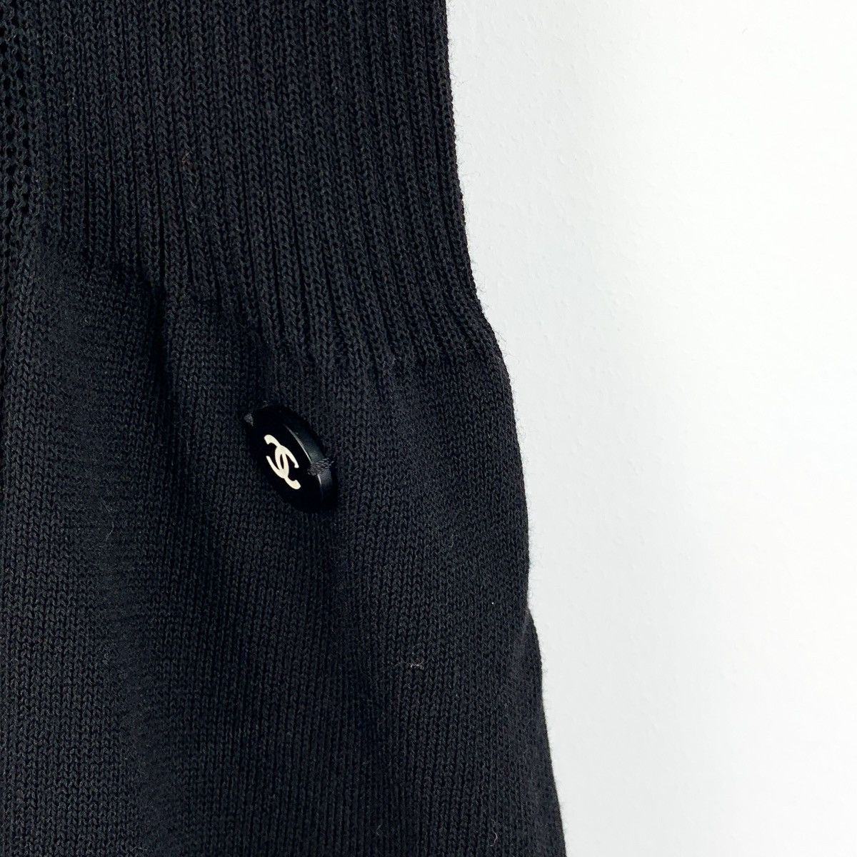 Chanel Chanel Black Logo Embroidered Cotton Knit Dress Size S / US 4 / IT 40 - 4 Thumbnail