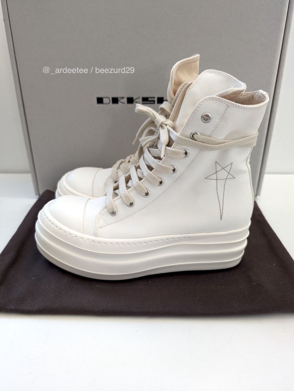 Rick Owens Drkshdw *NEW* SS20 PENTAGRAM DOUBLE BUMPER RAMONES CHALK WHITE 35.5 Size US 5.5 / IT 35.5 - 4 Thumbnail
