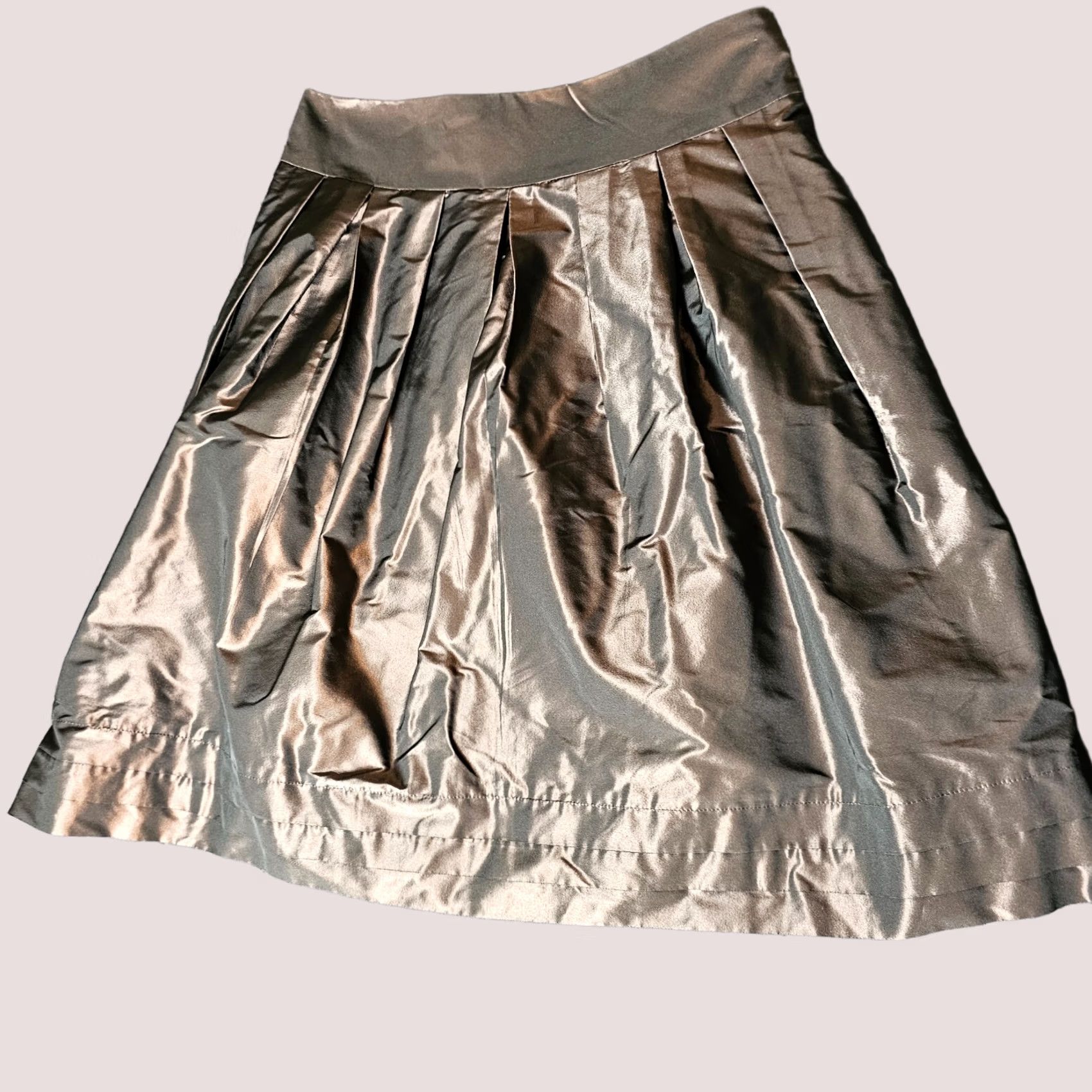 Banana Republic Banana Republic Skirt Women Midi Purple Metallic Pleated Lined Zip Size 8 Size 30" / US 8 / IT 44 - 1 Thumbnail