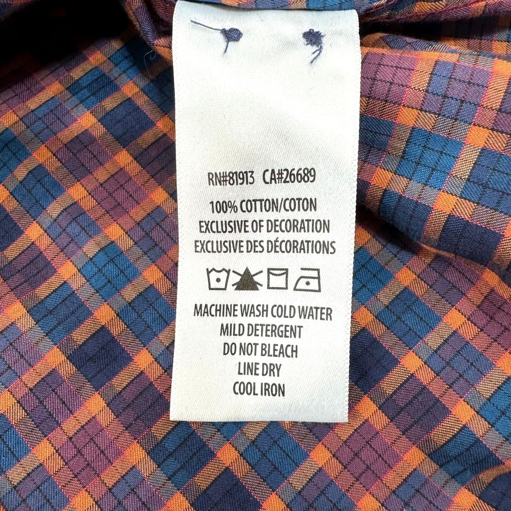 Robert Graham Robert Graham Shirt Mens Button-Up Plaid Blue Orange Colorful Office Work S Regular Long Sleeve Button-Down Menswear Size US S / EU 44-46 / 1 - 7 Thumbnail