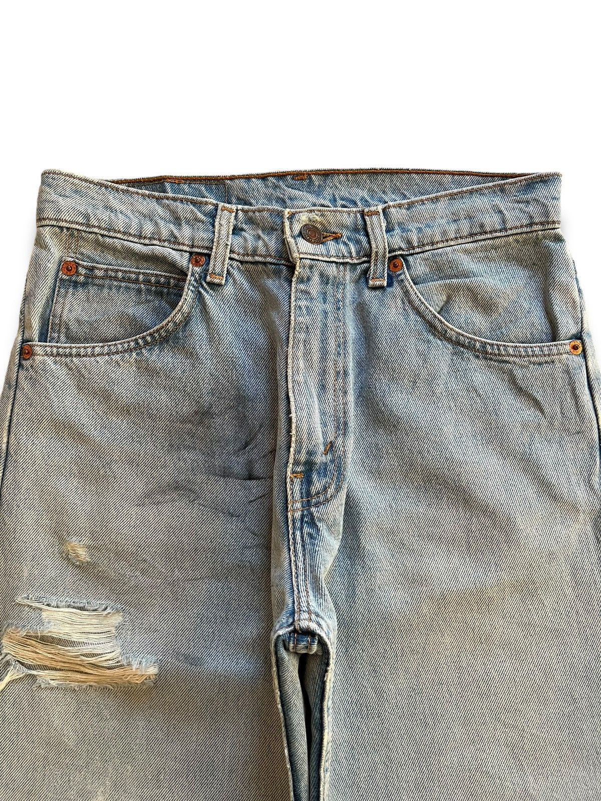 Levi's × Levi's Vintage Clothing Vintage 80s Levis 607 Orange Tab Distressed Loose Jeans Size US 28 / EU 44 - 4 Thumbnail
