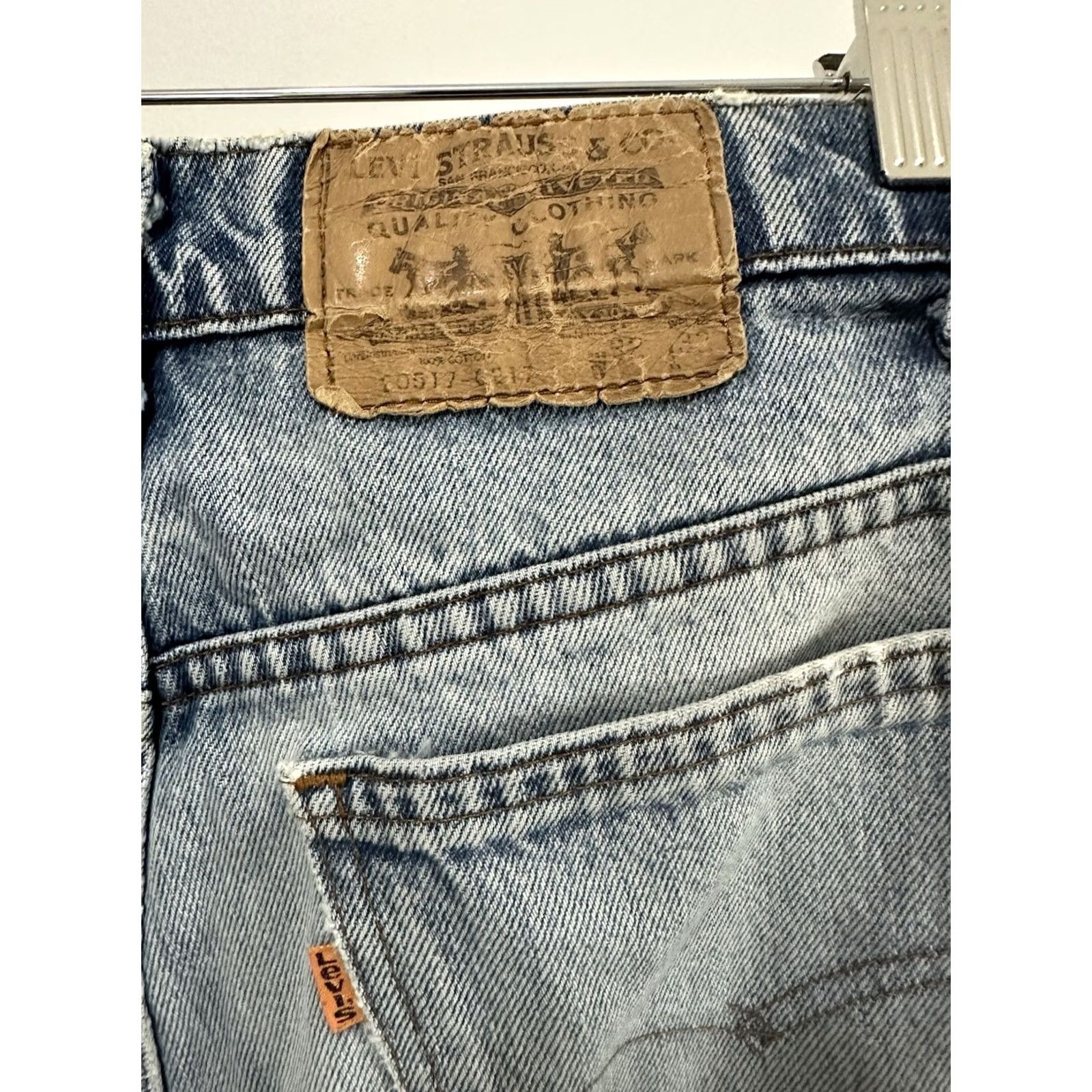 Levi's VTG Levi's Orange Tab Distressed Faded Worn Denim Jeans 32 x 32 Denim Bootcut Men Jeans Blue 70s Vintage Levi's Mens Size US 32 / EU 48 - 5 Thumbnail