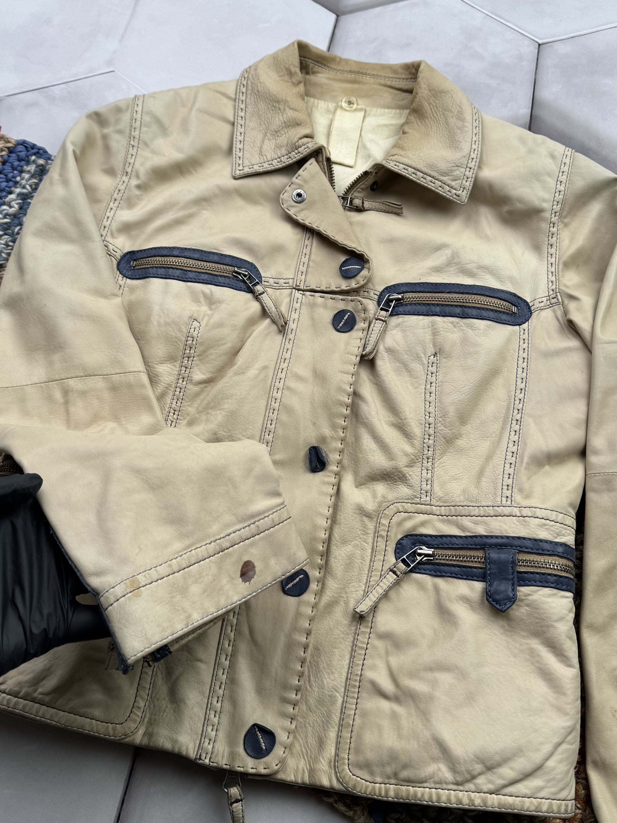 Vintage Vintage Leather Jacket With Zipper (E4) Size M / US 6-8 / IT 42-44 - 4 Thumbnail
