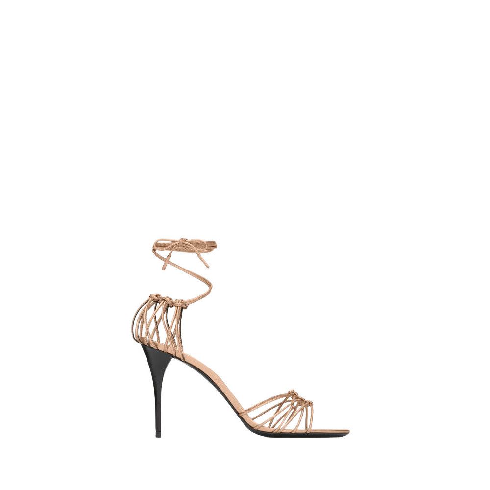 SAINT LAURENT Babylone $1300 Nude 90mm Sandals New & Authent