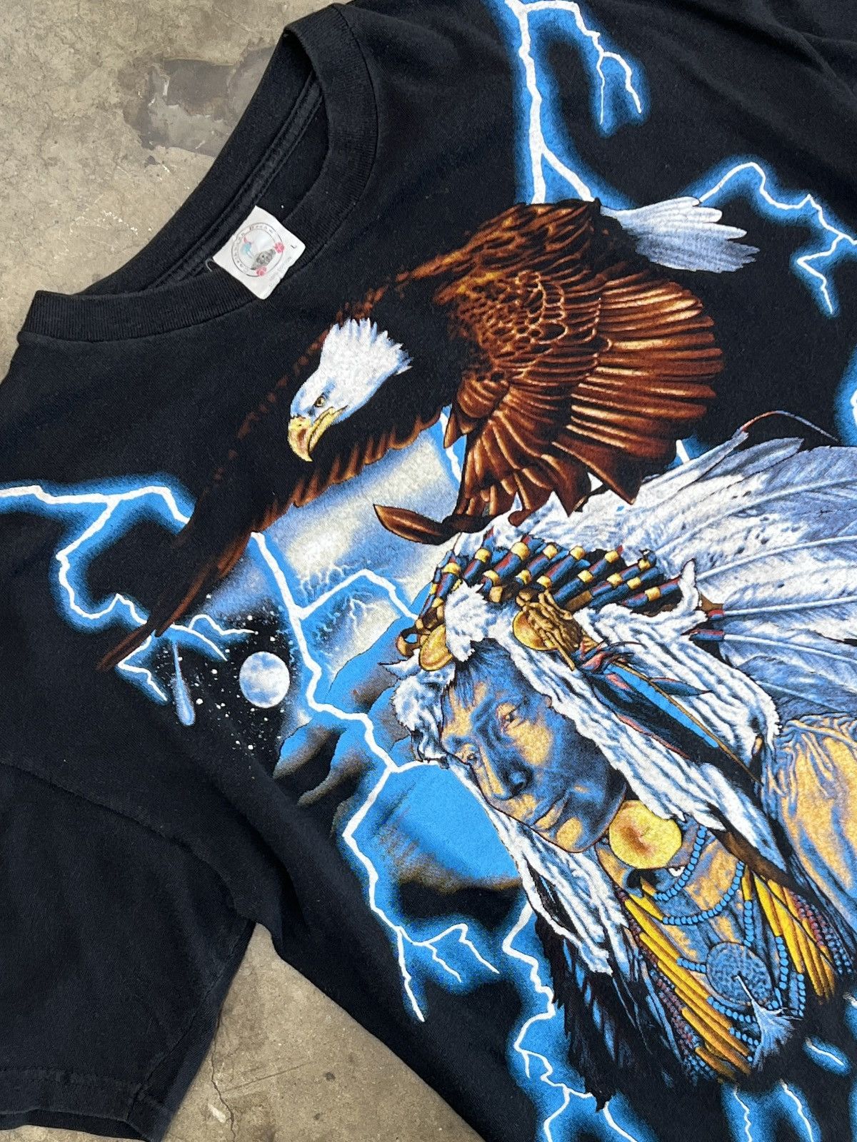 Harley Davidson Vintage 90s American Thunder USA Native American Tee Large Size US L / EU 52-54 / 3 - 1 Thumbnail