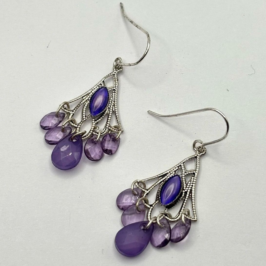 Other Purple Chandelier Earrings Size ONE SIZE - 3 Thumbnail