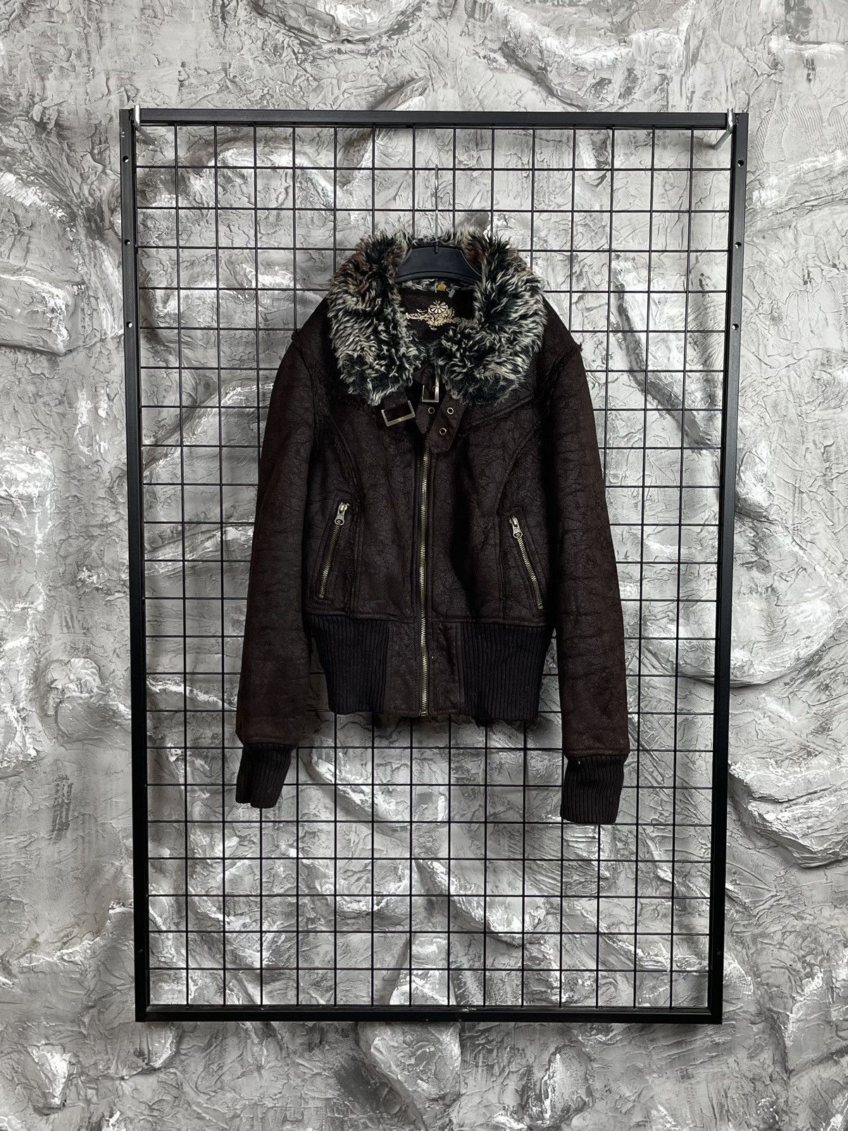 2000s Y2K Textured Fur Jacket Rick Owens LGB Kmrii Japan Vib