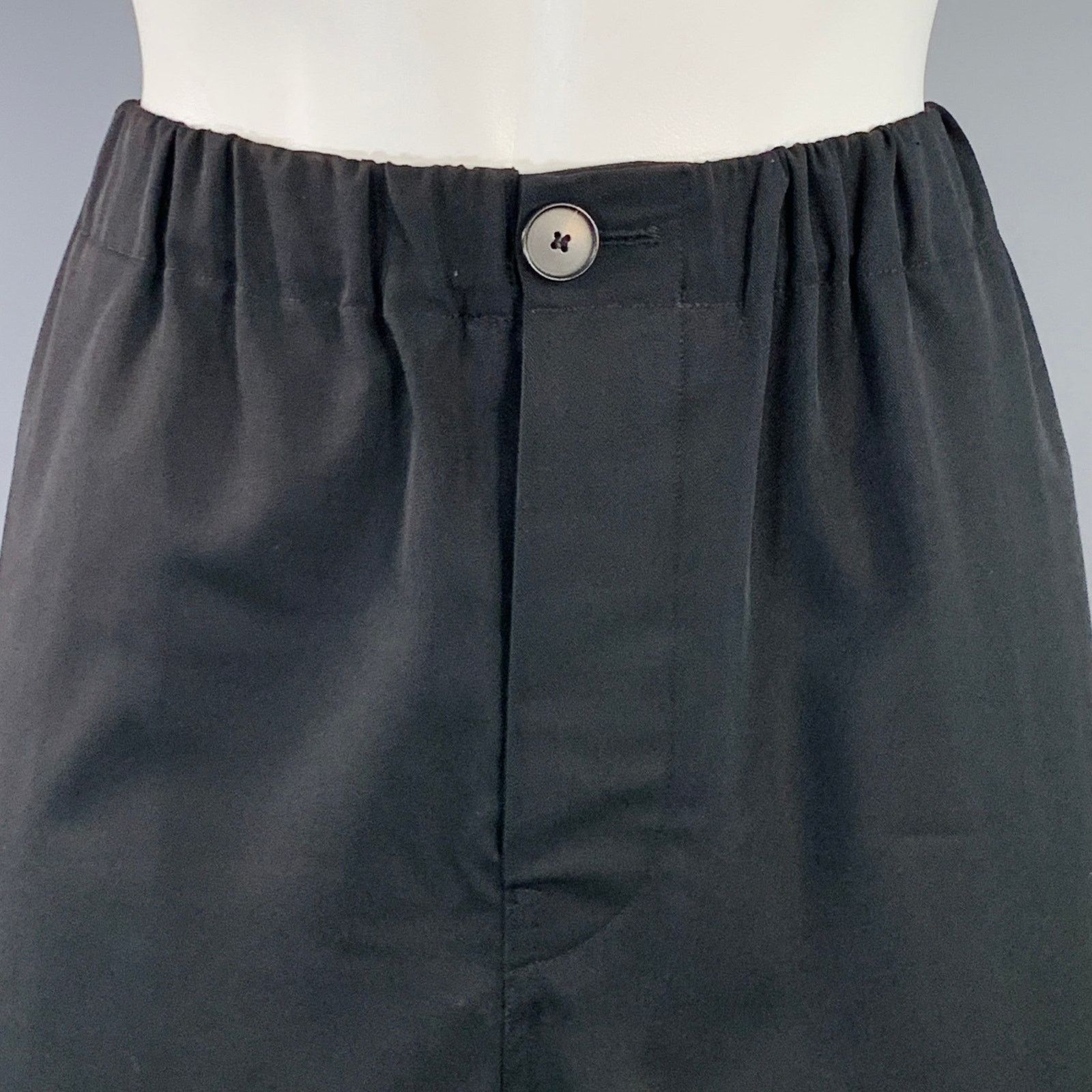 SOFIE D'HOORE SOFIE D'HOORE Black Wool Twill Elastic Waistband Pants Size 28" / US 6 / IT 42 - 2 Thumbnail