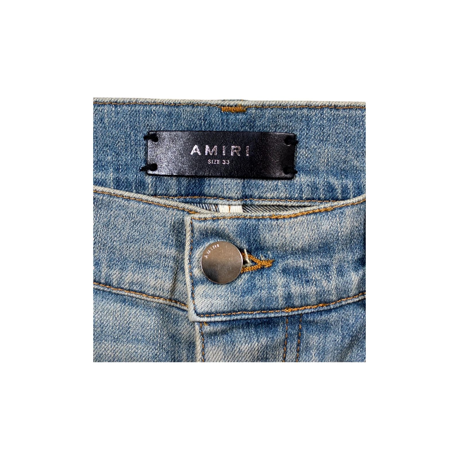 Amiri Amiri Paint Drip Light Wash Jeans Size US 33 - 5 Thumbnail