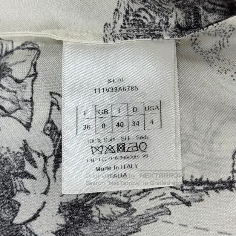 Dior Dior Black and white plant animal logo mulberry silk short Size XS / US 0-2 / IT 36-38 - 6 Thumbnail