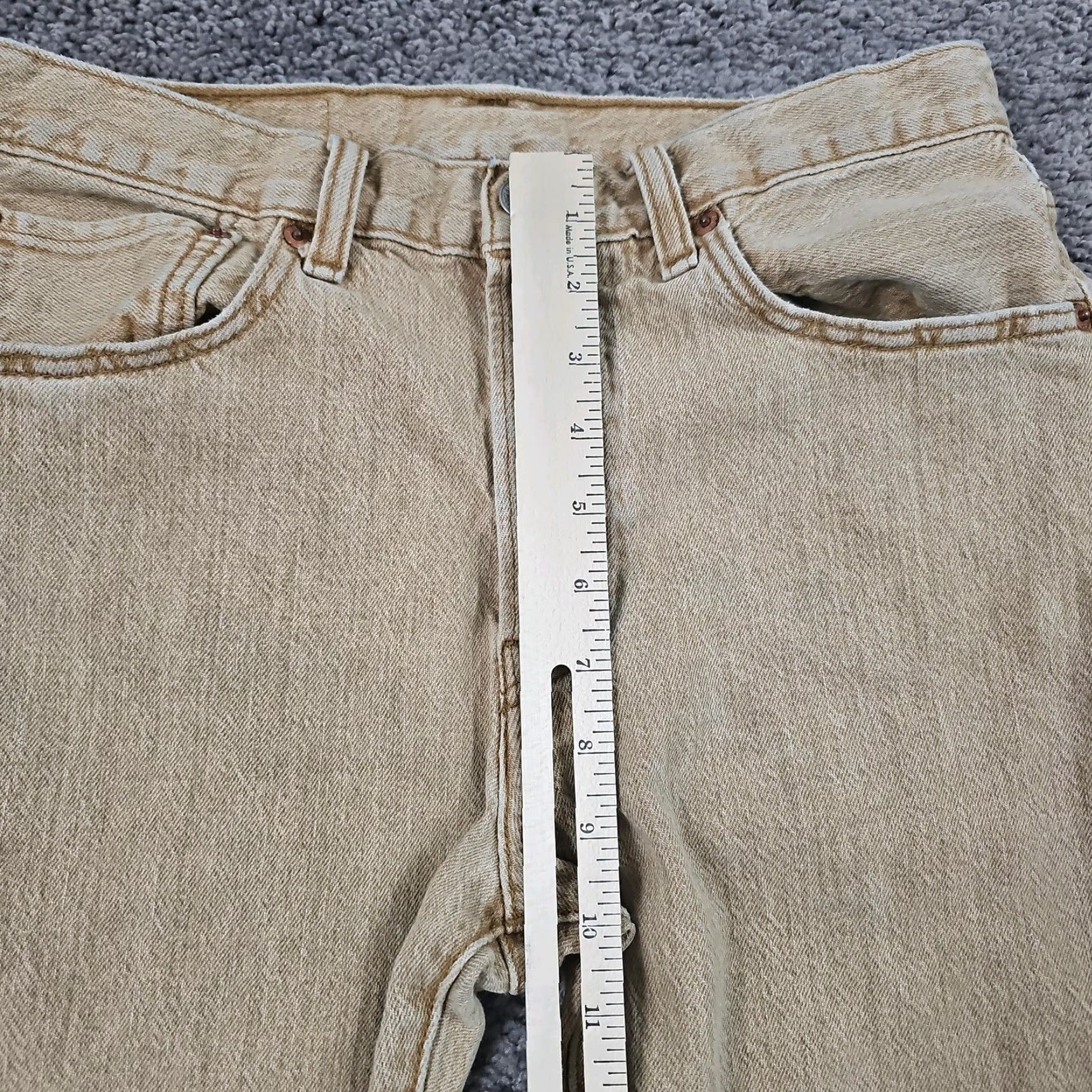 Levi's Levi's 501 Jeans Men's Regular Fit 31x32 Brown Light Wash Mid Rise Stretch Denim Size US 31 - 4 Thumbnail