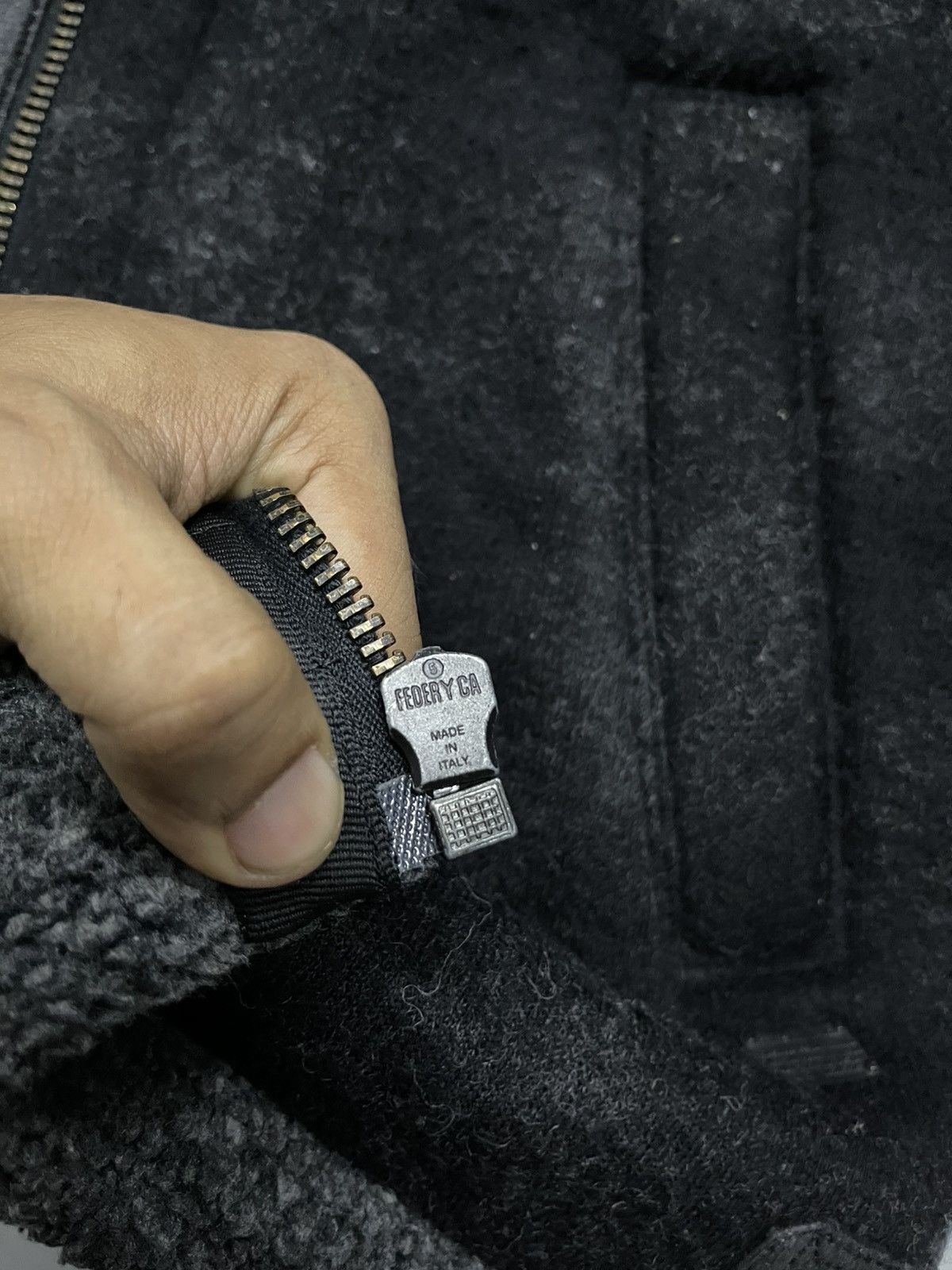 Diesel × Diesel Black Gold × Le Grande Bleu (L.G.B.) 2000s DIESEL TYPE N.78 WOOL FAUX FUR STRIPE SHERPA JACKET Size US M / EU 48-50 / 2 - 15 Thumbnail