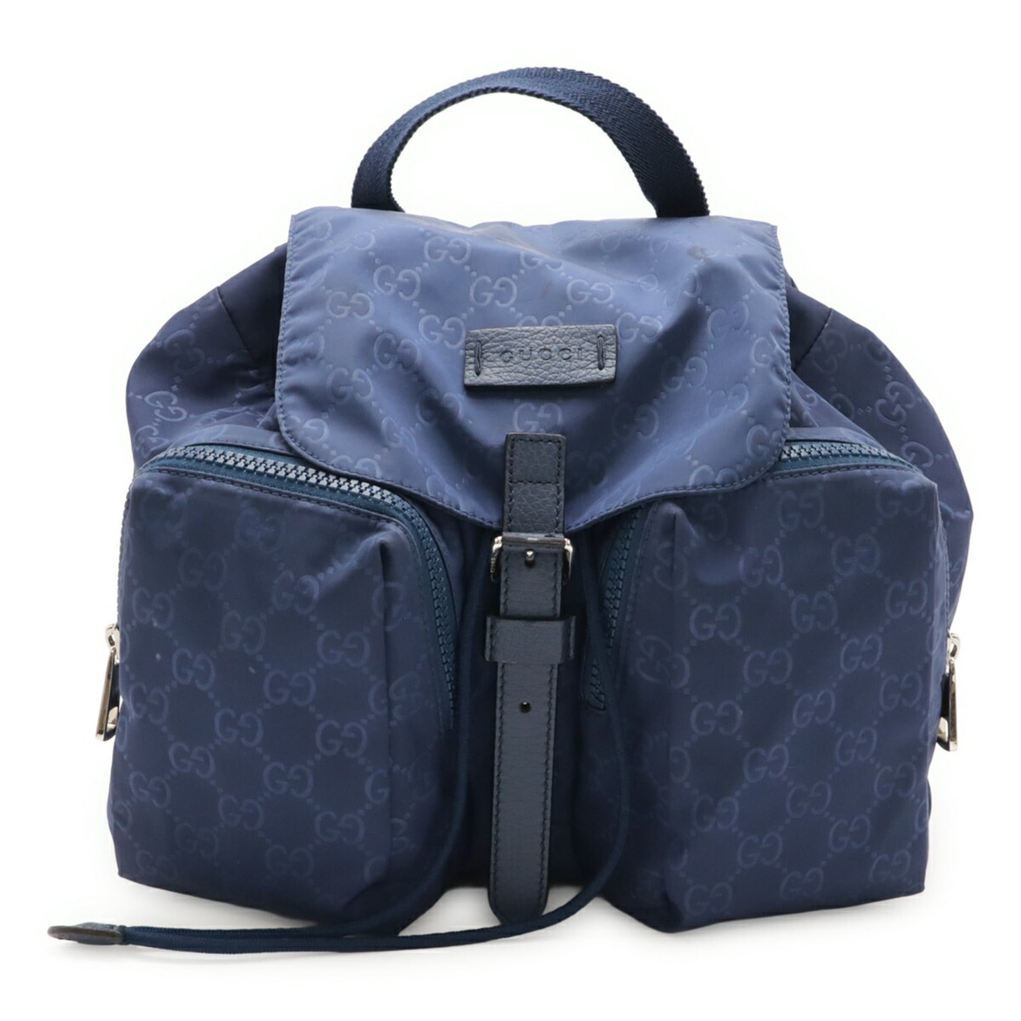 Gucci GUCCI GG nylon rucksack in navy leather (406361) Size ONE SIZE - 1 Thumbnail