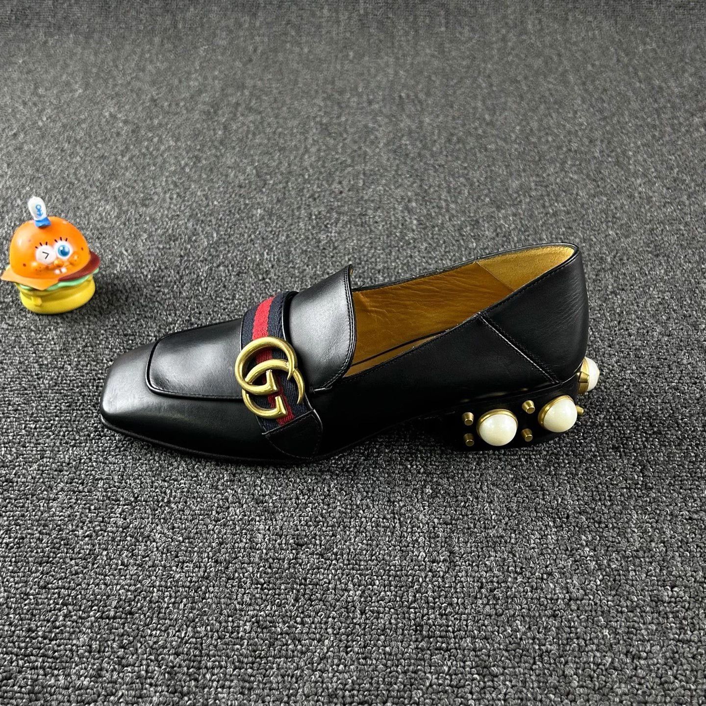 Gucci Gucci Black Loafer GG Pearl Tassel 36 Size US 5 / IT 35 - 3 Thumbnail
