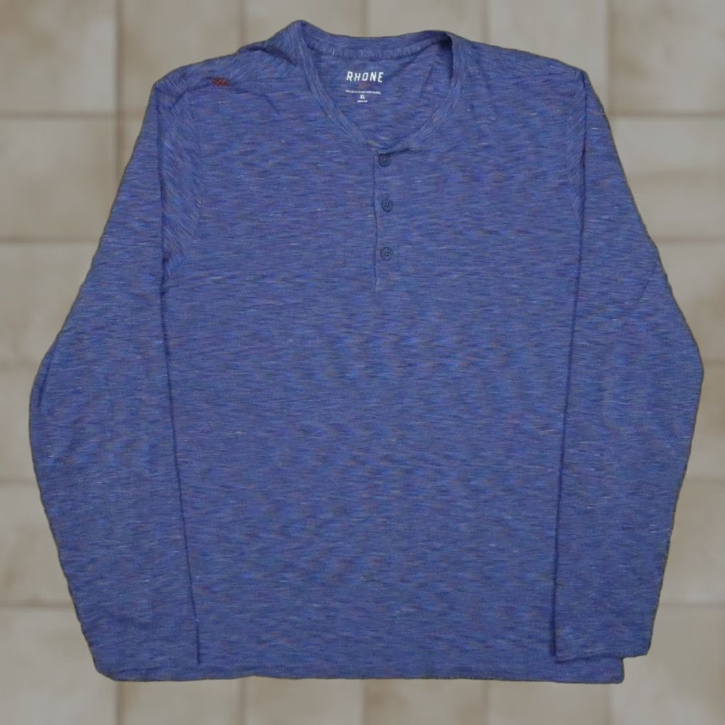 Rhone Rhone Long Sleeve Henley Shirt Mens XL Blue Size US XL / EU 56 / 4 - 1 Thumbnail