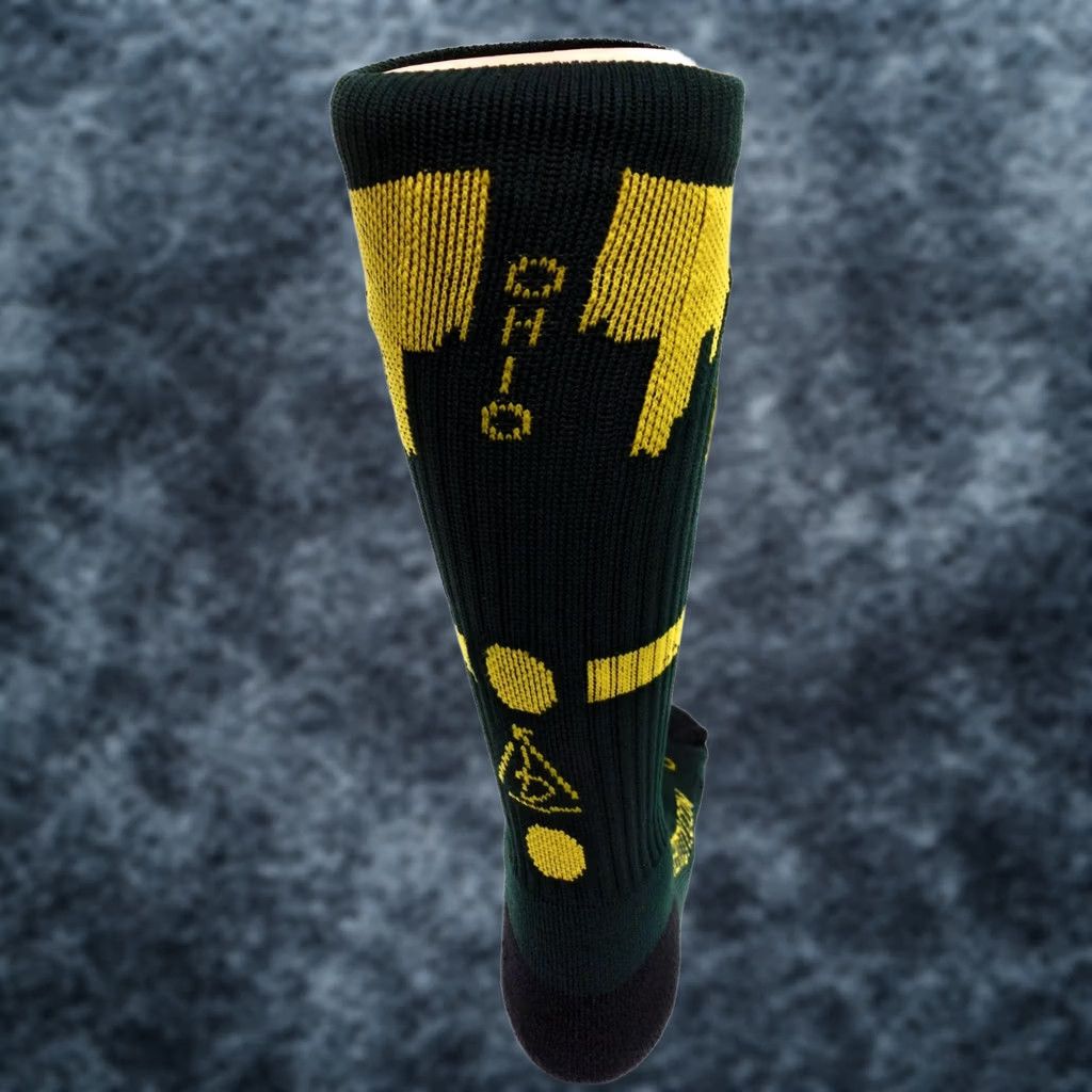 Vintage Rep It City Ohio Green Yellow CoolMax Basketball Style Socks Mens Socks Black/Green Yellow Size ONE SIZE - 1 Thumbnail
