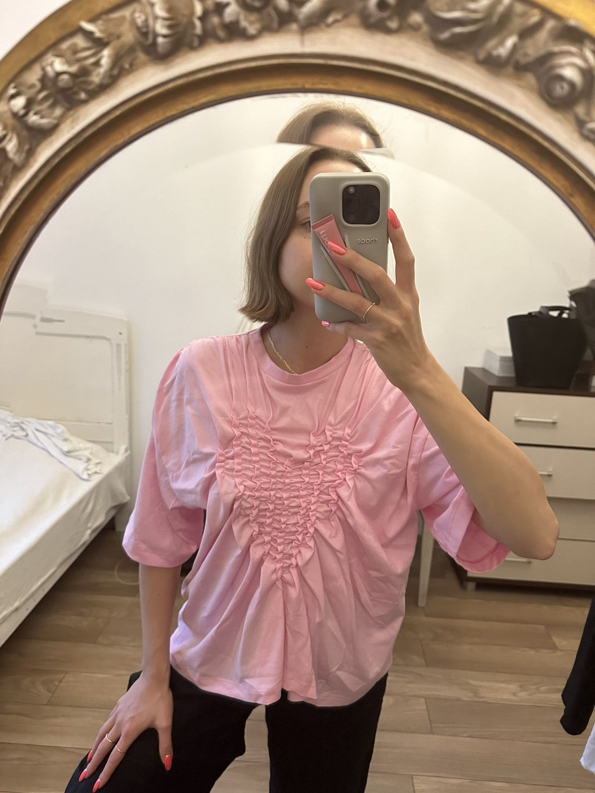 Other Heart tee boxy oversized cropped pink cute ballet core Size US S / EU 44-46 / 1 - 7 Thumbnail