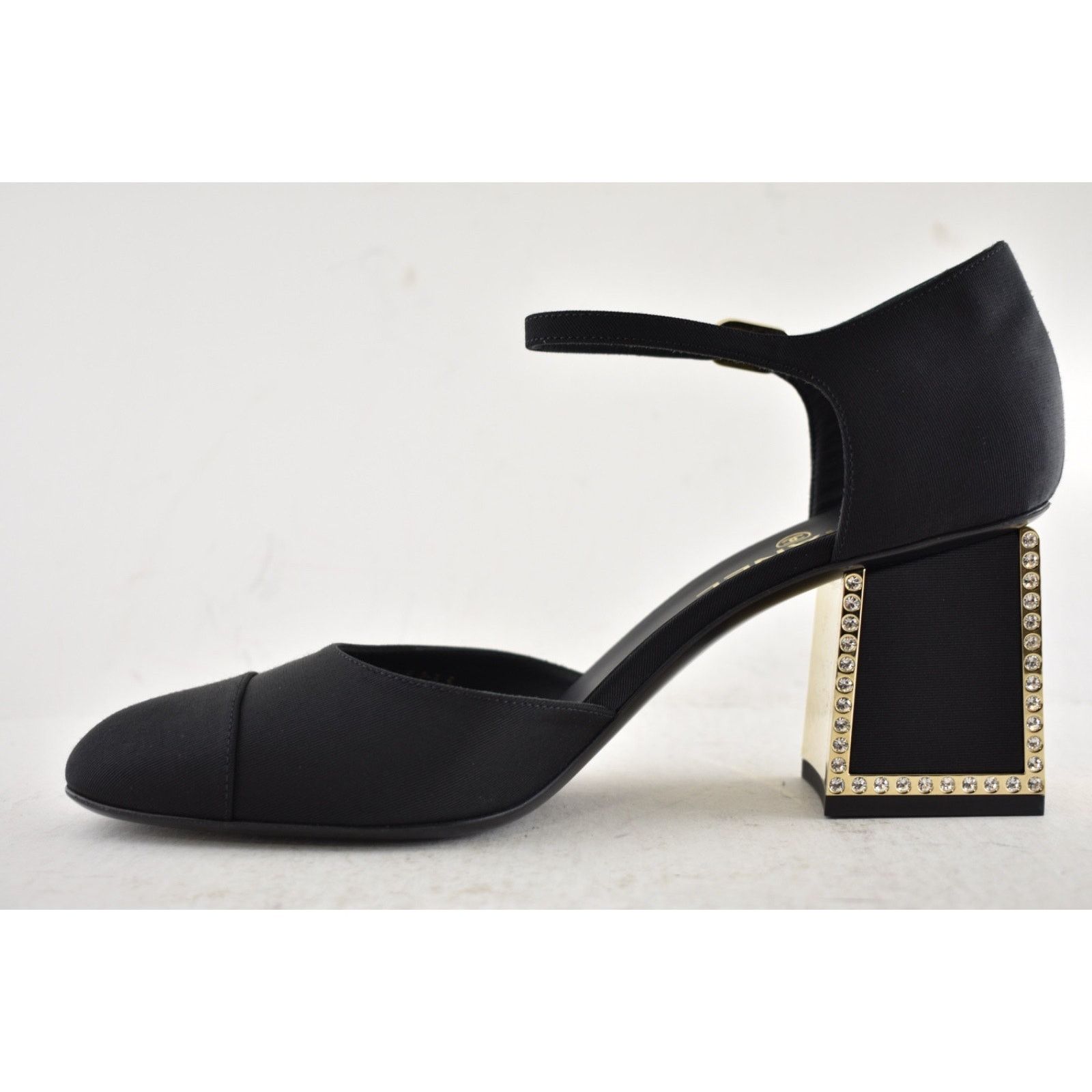 Chanel Chanel Black Crystal CC Gold Mary Jane Block Heel Pumps 40 Size US 10 / IT 40 - 14 Thumbnail