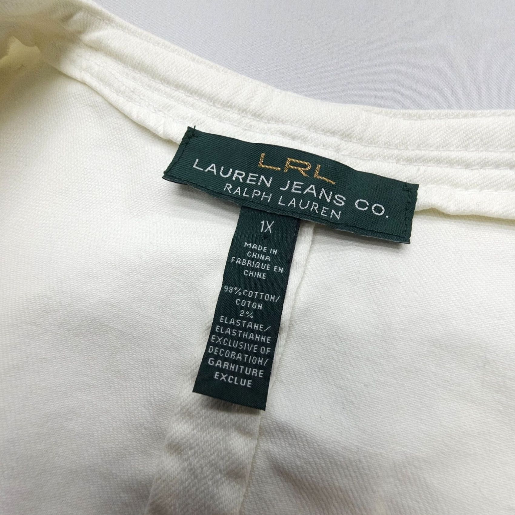 Ralph Lauren Lauren Ralph Lauren White Denim Eyelet Jacket 1X Floral Embroidered Jacket Woman Bohemian Size XL / US 12-14 / IT 48-50 - 3 Thumbnail