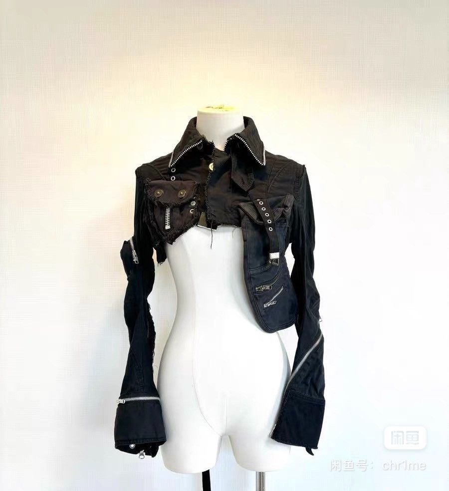 Le Grande Bleu (L.G.B.) LGB Black Utility Multipocket Cropped Jacket Bolero Size XS / US 0-2 / IT 36-38 - 1 Thumbnail