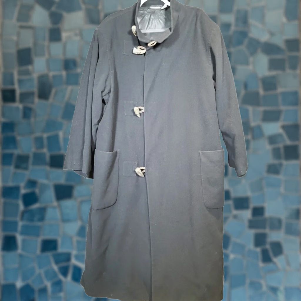 Vintage VINTAGE Rene Lezard Black Cashmere / Wool Toggle Coat Men 42 R Germany Coat Size US XS / EU 42 / 0 - 1 Thumbnail