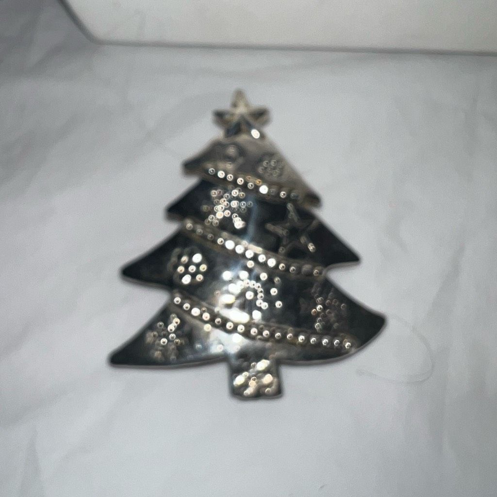 Vintage Vintage Signed MJ Silver Tone Christmas Tree Pendant/Brooch Size ONE SIZE - 5 Thumbnail