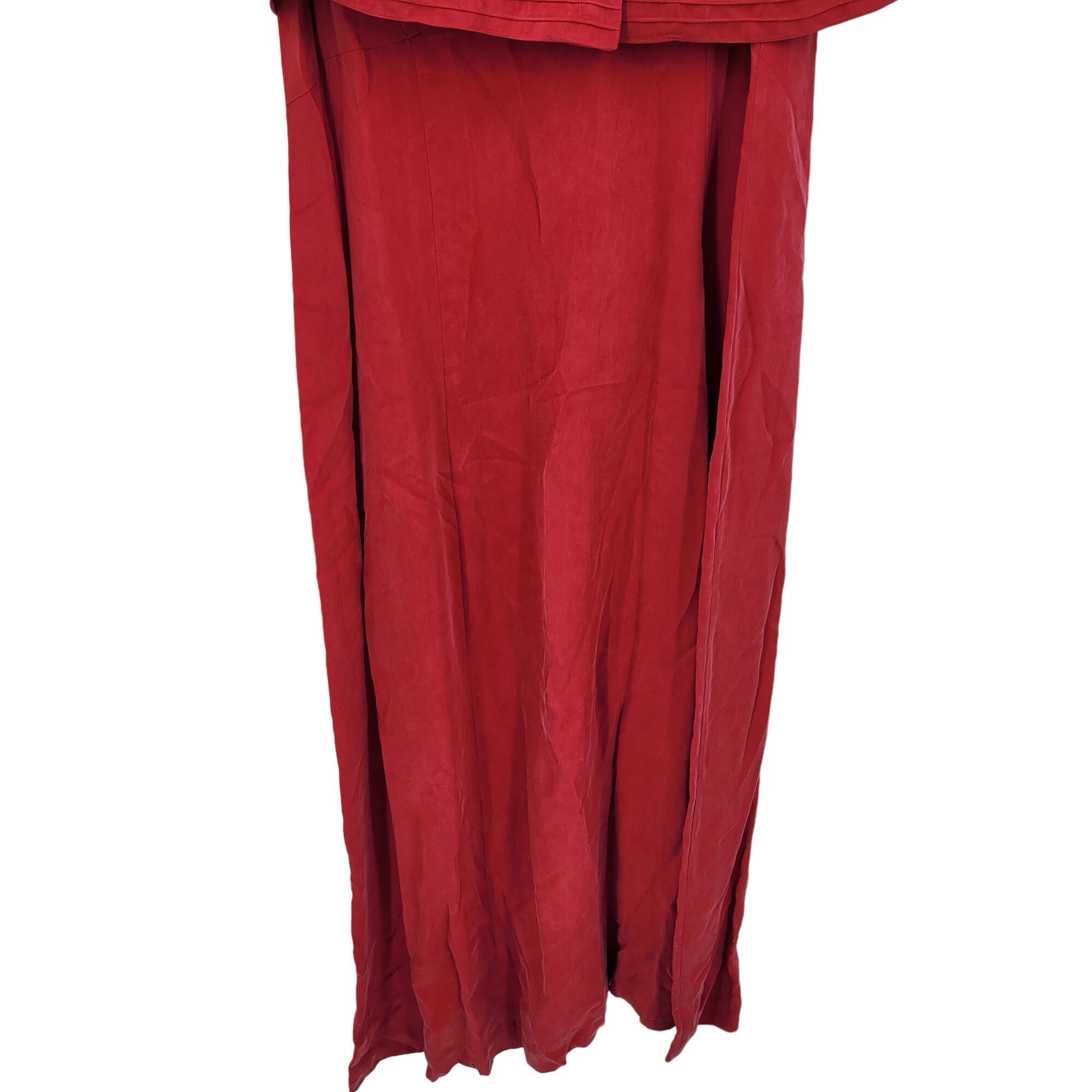 Vintage Karin Stevens Red Sleeveless Modest Maxi Dress 16 2pc Set Pl Size XXL / US 16-18 / IT 52-54 - 7 Thumbnail