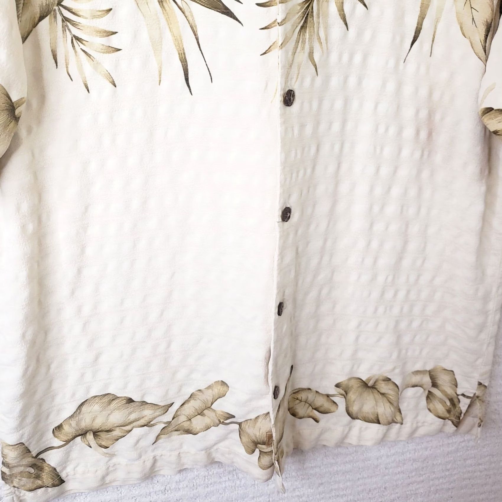 Tommy Bahama Tommy Bahama Shirt Short Sleeve Button L Yellow Silk Floral Tropical Hawaiian Button-Up Pocket Mens Regular Size L Size US L / EU 52-54 / 3 - 6 Thumbnail