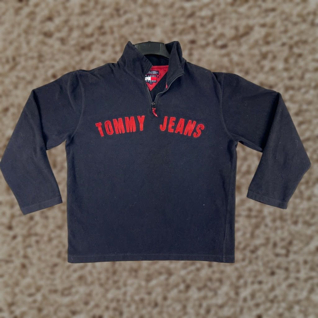 Tommy Hilfiger Tommy Hilfiger Sweater Mens M Black Long Sleeve 1/4 Zip Fleece Polyester Embroidered Logo Classic American Designer Mens Size US M / EU 48-50 / 2 - 1 Thumbnail