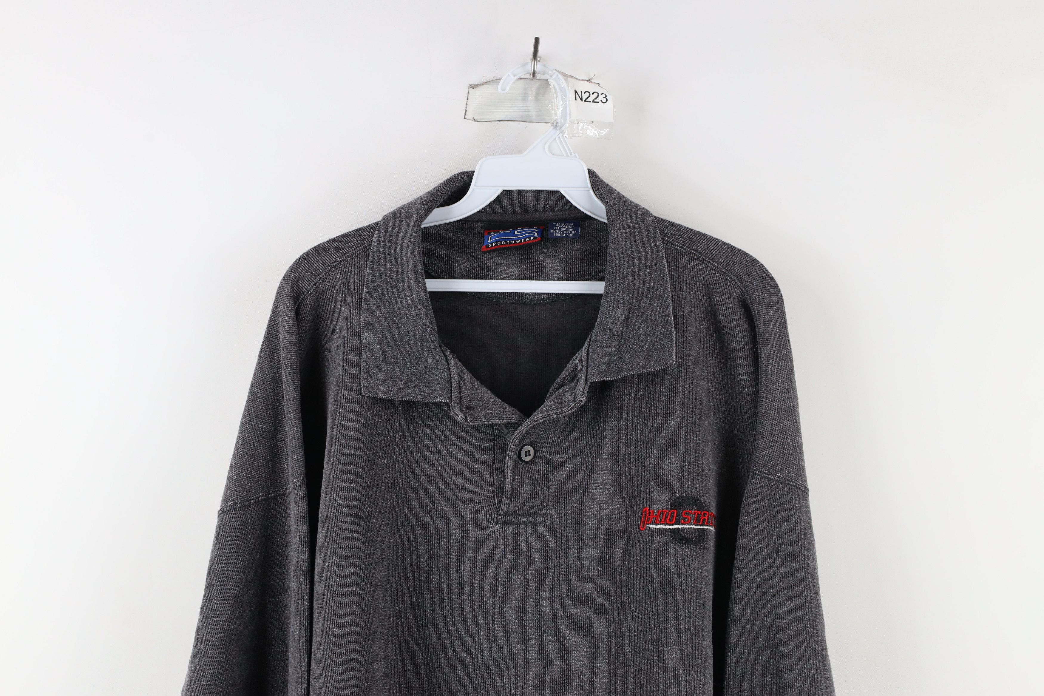 Vintage Vintage 90s Ohio State University Heavyweight Pullover Polo Size US XXL / EU 58 / 5 - 2 Thumbnail