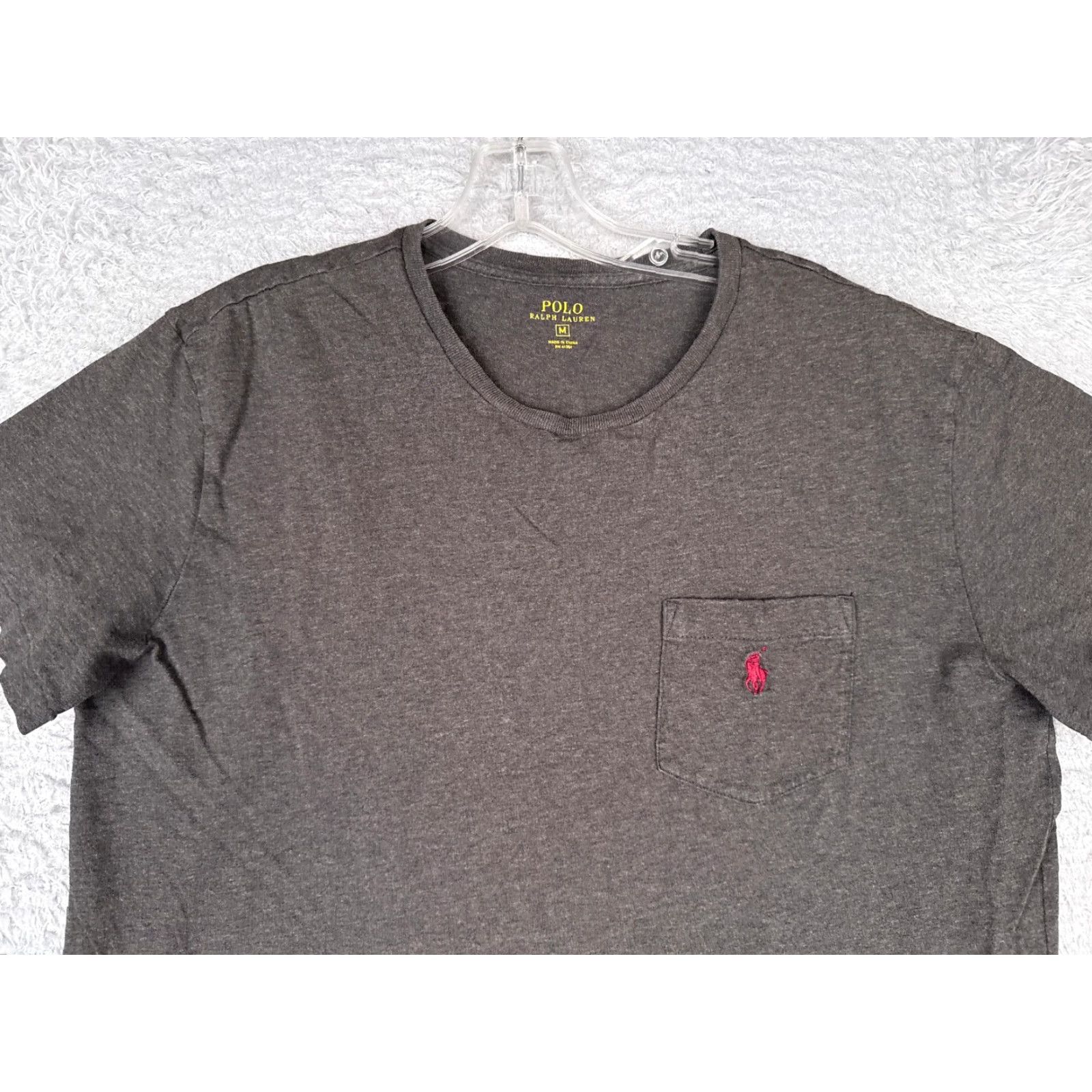 Ralph Lauren Polo Ralph Lauren Shirt Adult Medium Gray Crew Neck 100% Cotton Pocket Logo American Outdoor Men T-Shirt Short Sleeve All Seasons Regular Size M Mens Size US M / EU 48-50 / 2 - 4 Thumbnail