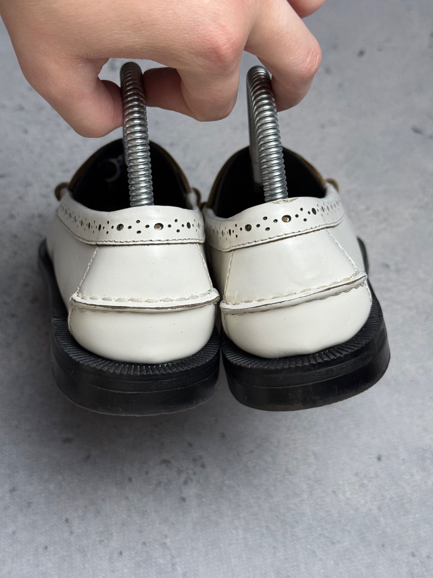 Sebago Sebago Womens Vintage White Leather Loafers With Perforated Size US 7 / IT 37 - 4 Thumbnail