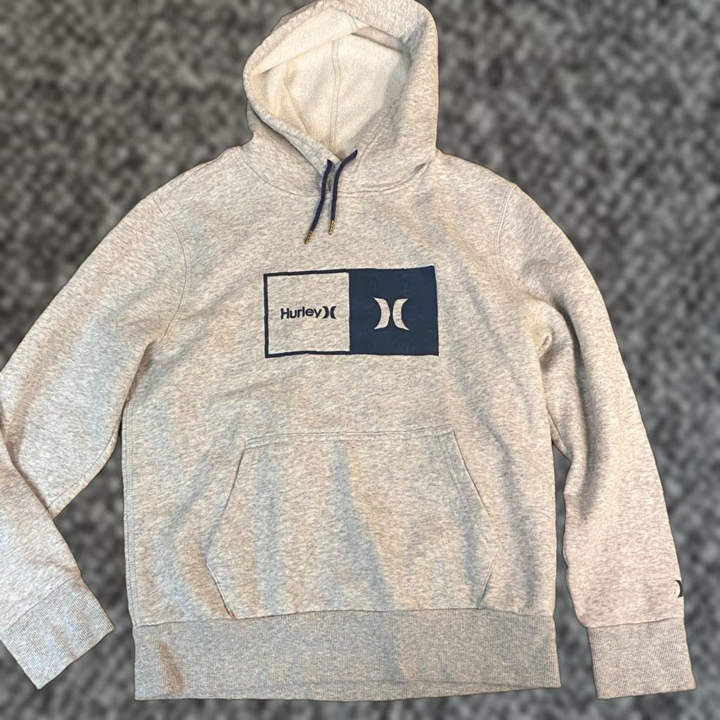 Hurley VINTAGE Hurley Mens Hoodie Gray Blue Logo Long Sleeve Pullover Sweatshirt Size US S / EU 44-46 / 1 - 1 Thumbnail