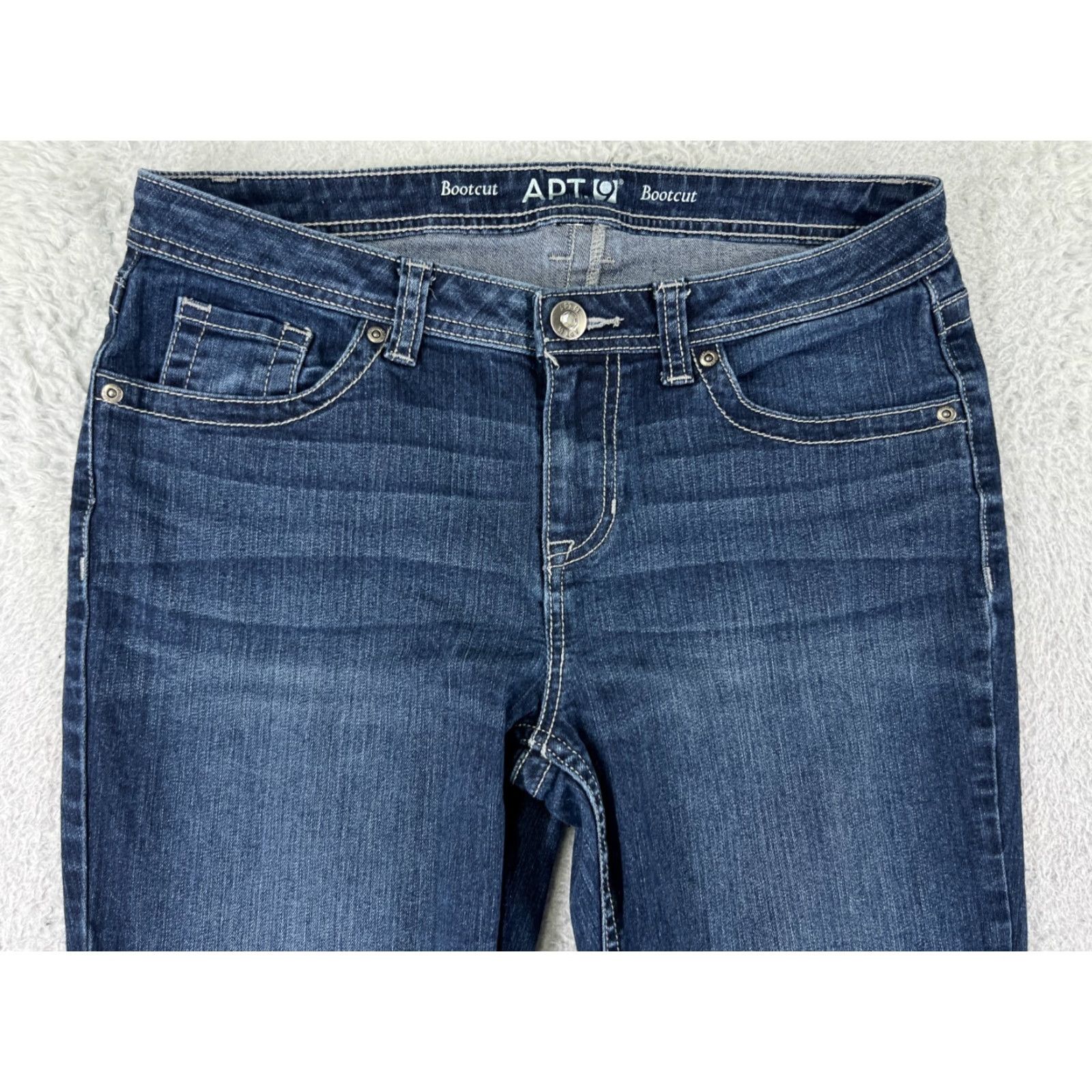 Apt. 9 Apt. 9 Jeans Women 30 Blue Denim Bootcut Mid Rise Embroidered Rhinestone 5-Pocket Cotton Denim Jeans Girls Size 30" / US 8 / IT 44 - 6 Thumbnail
