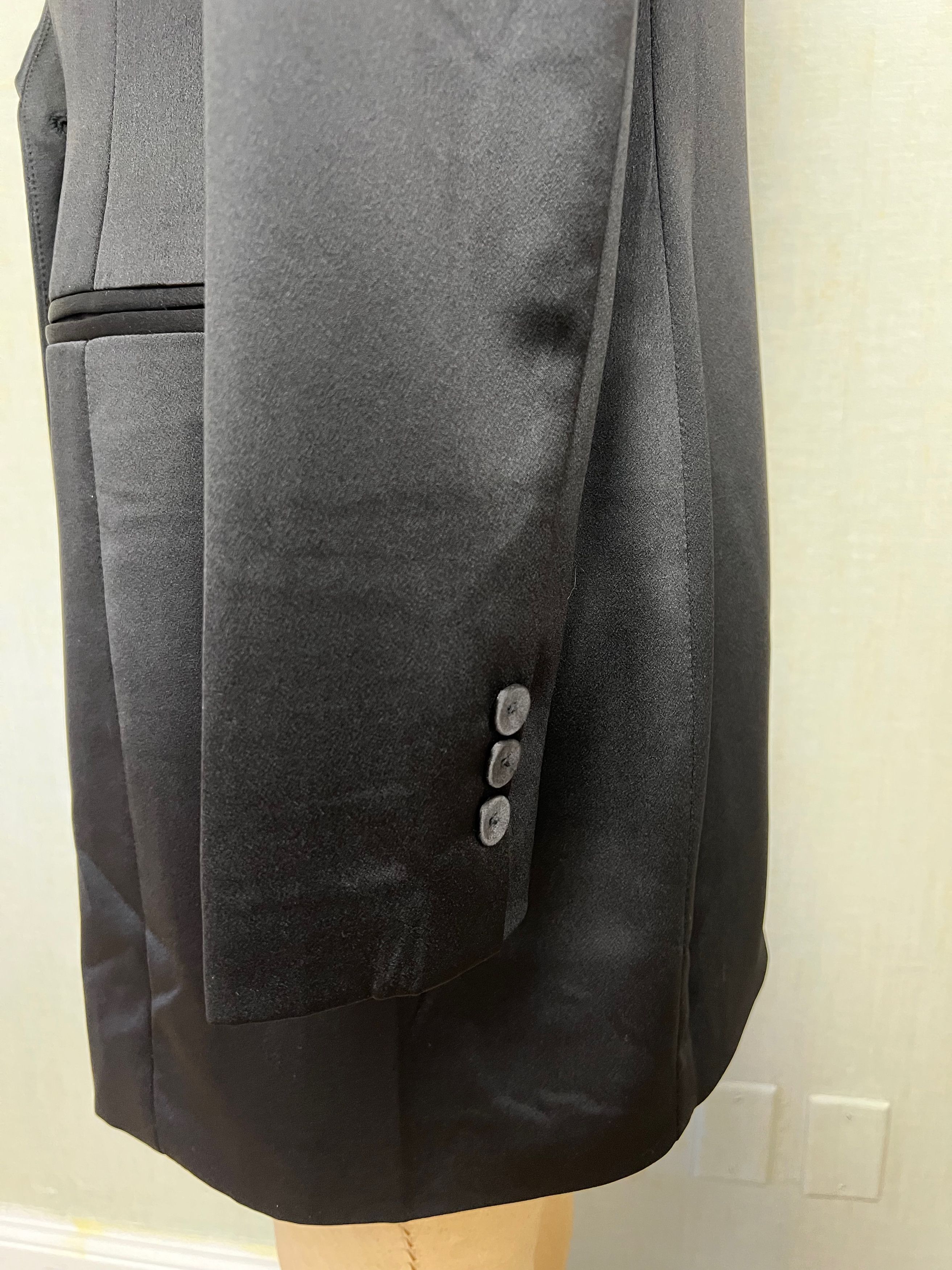 Other NWT Line & Dot Satin Black Dinner Jacket Mini Dress Medium Size M / US 6-8 / IT 42-44 - 5 Thumbnail