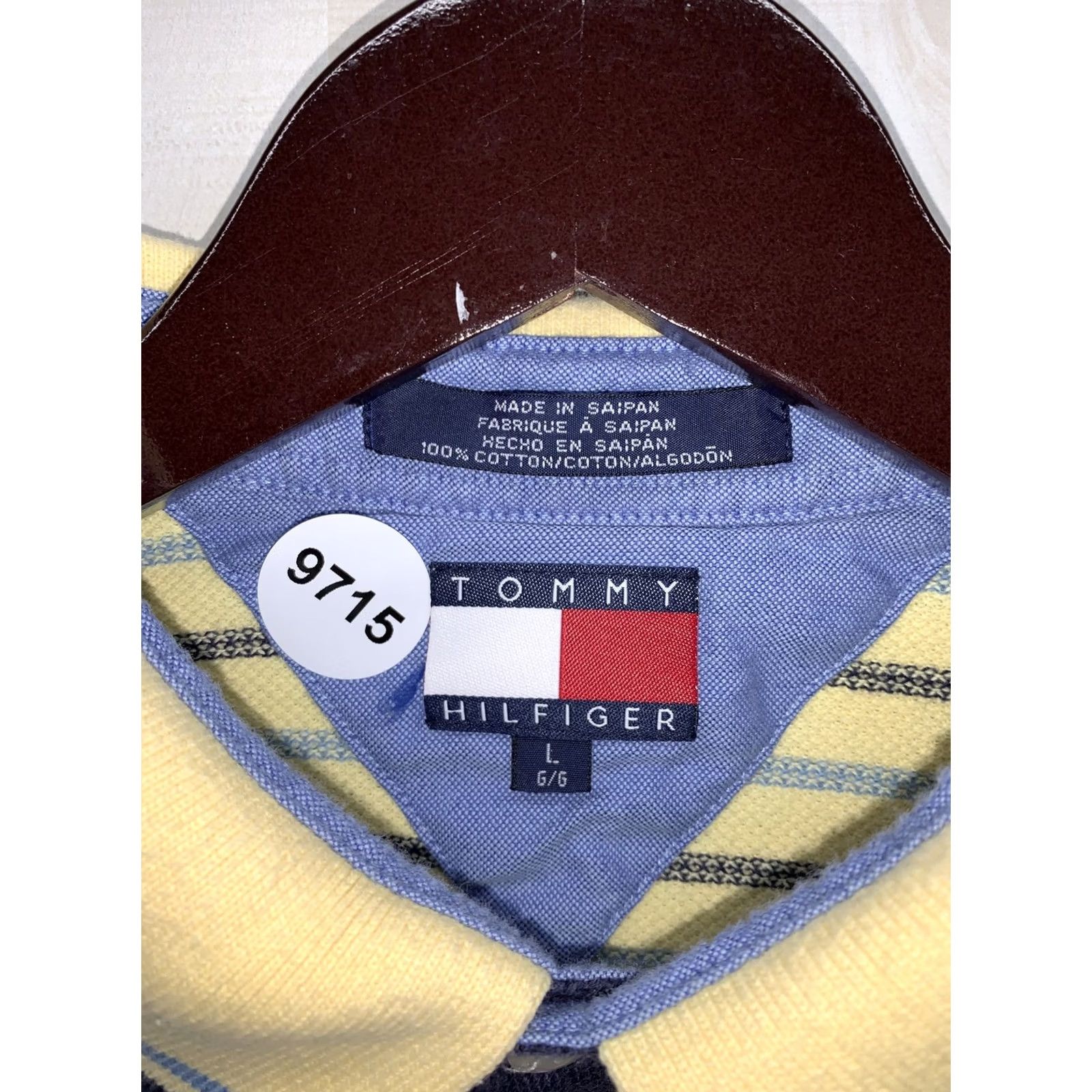 Tommy Hilfiger Tommy Hilfiger Shirt Mens L Yellow Stripe Cotton Polo Size US L / EU 52-54 / 3 - 2 Thumbnail