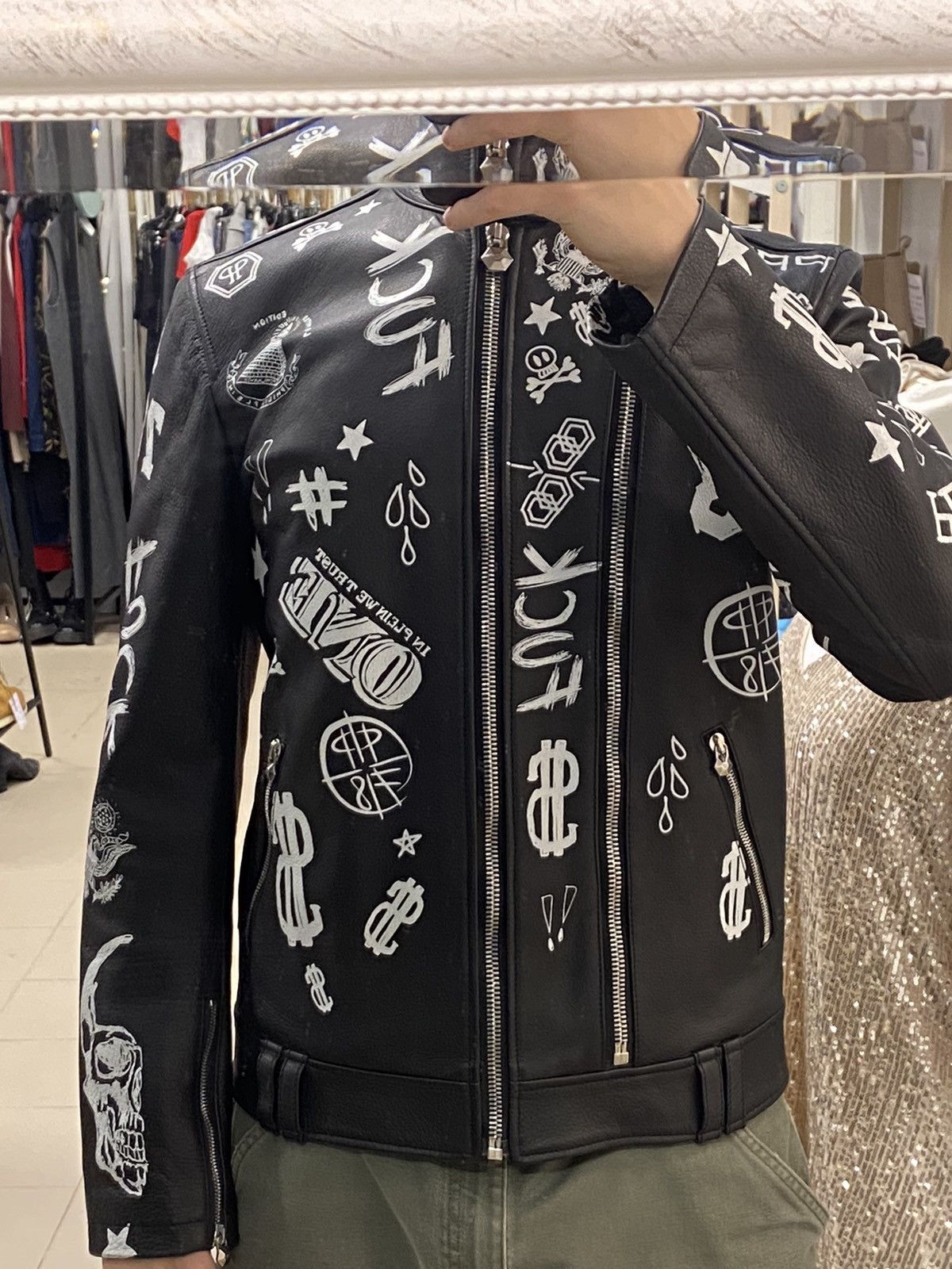 Philipp Plein Very Rare Limited Edition Philipp Plein Leather Jacket Size US M / EU 48-50 / 2 - 12 Thumbnail