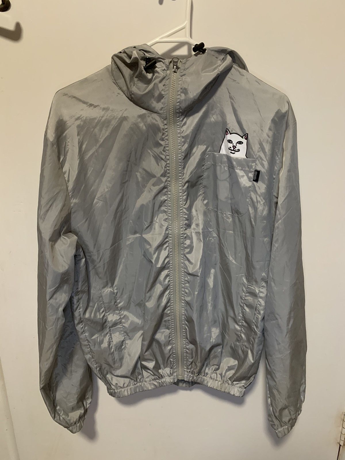 Rip N Dip Ripndip Windbreaker Jacket Size Medium Grey With Hood | Grailed