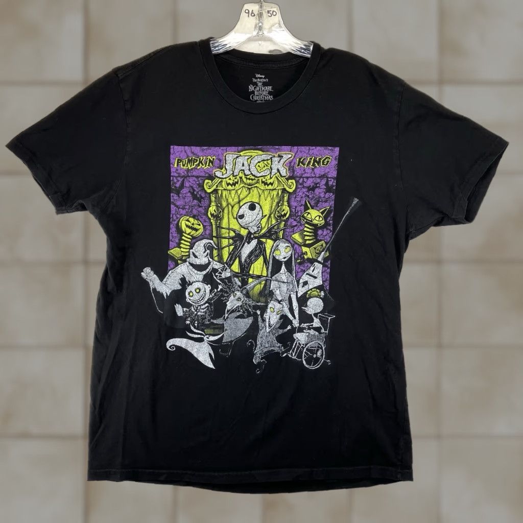 Vintage Disney Nightmare Before Christmas The Misfits Pumpkin Jack L T-Shirt Black Crew Neck Short Sleeve 100% Cotton Graphic Print Halloween Punk Retro Men Size US L / EU 52-54 / 3 - 1 Thumbnail