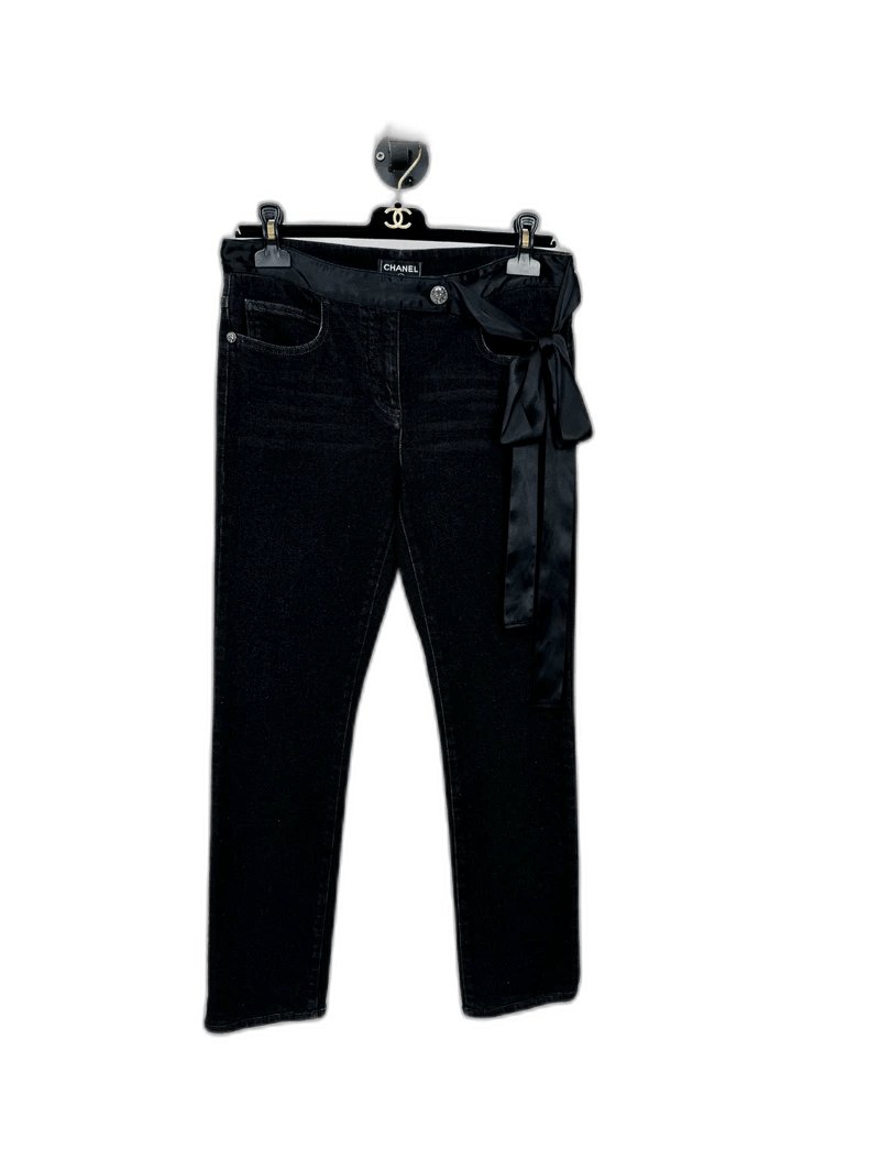 Chanel Chanel Denim Pants with Ribbon Detail -2505 Size 37" - 1 Thumbnail
