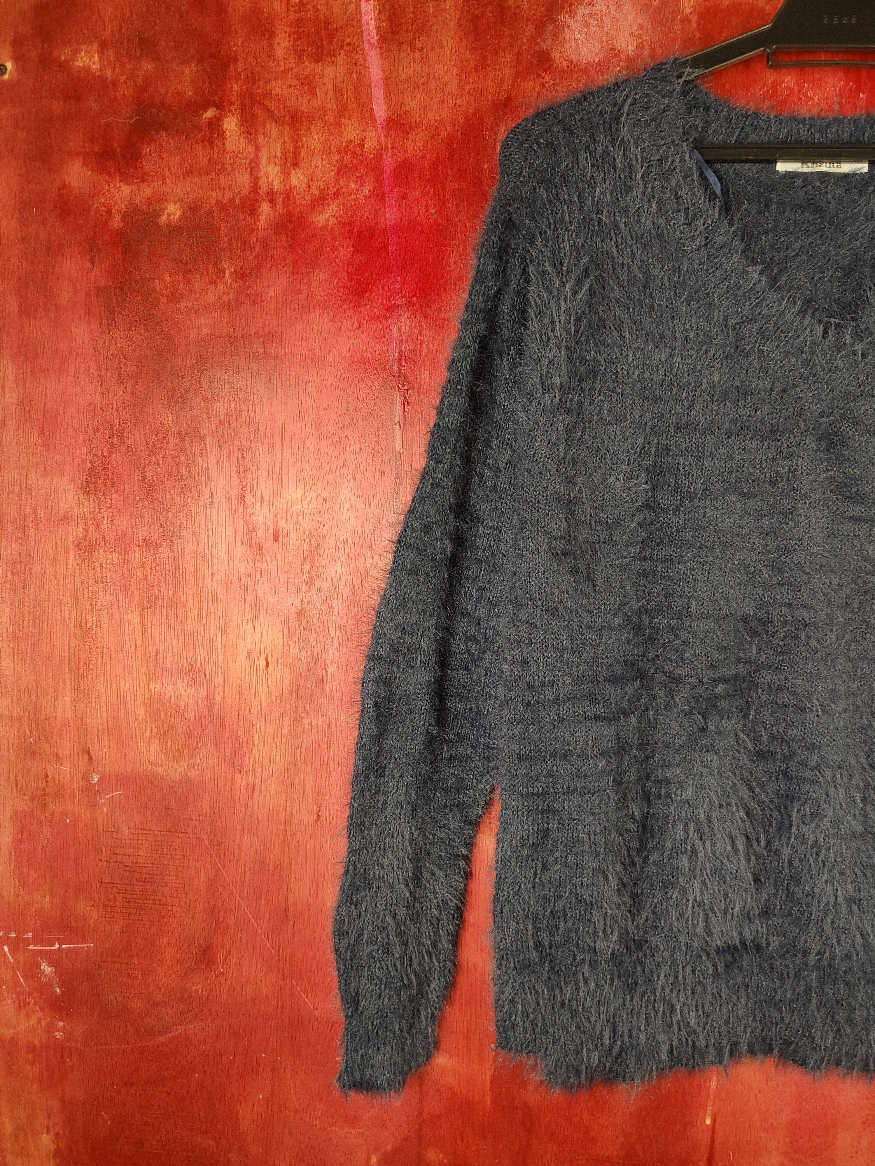 Japanese Brand × Vintage Vintage Khalita Navy Fur Mohair Knitwear like krisvanassche Size M / US 6-8 / IT 42-44 - 3 Thumbnail