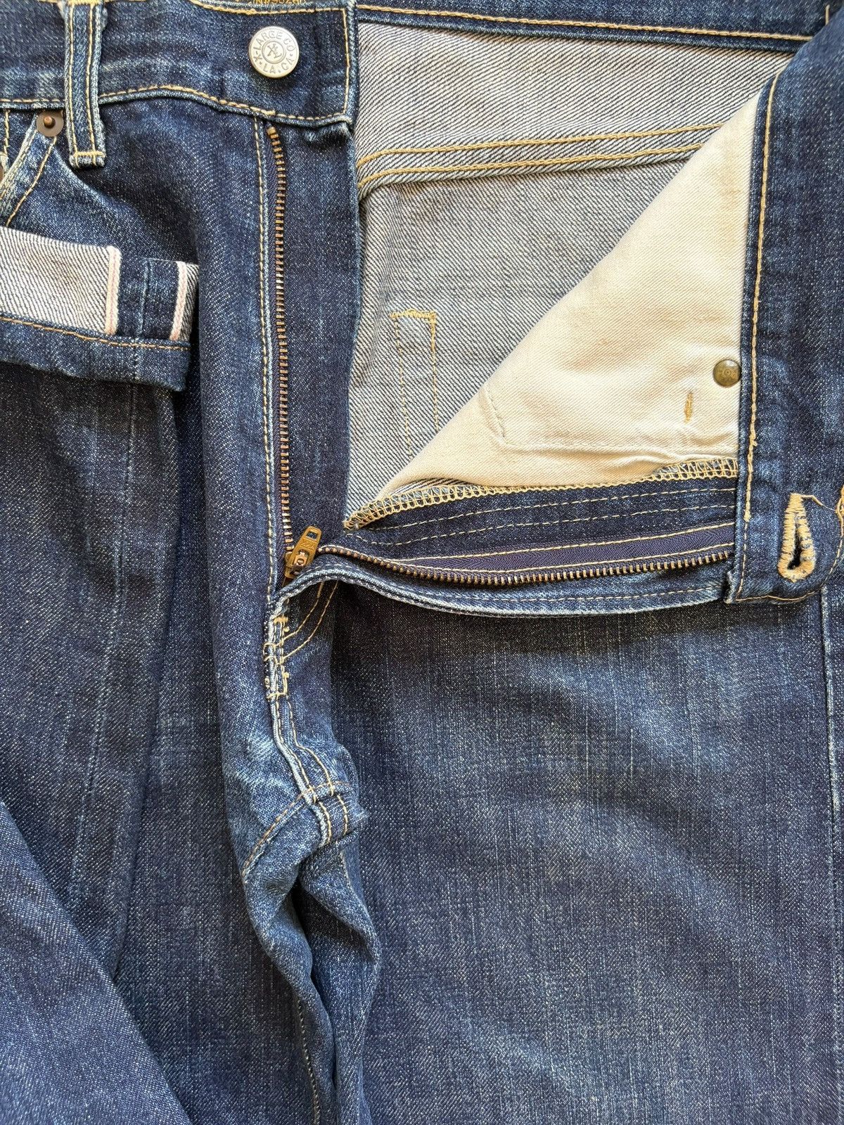 X-LARGE Vintage Japanese X-Large Selvedge Blue Wash Loose Jeans Size US 30 / EU 46 - 9 Thumbnail