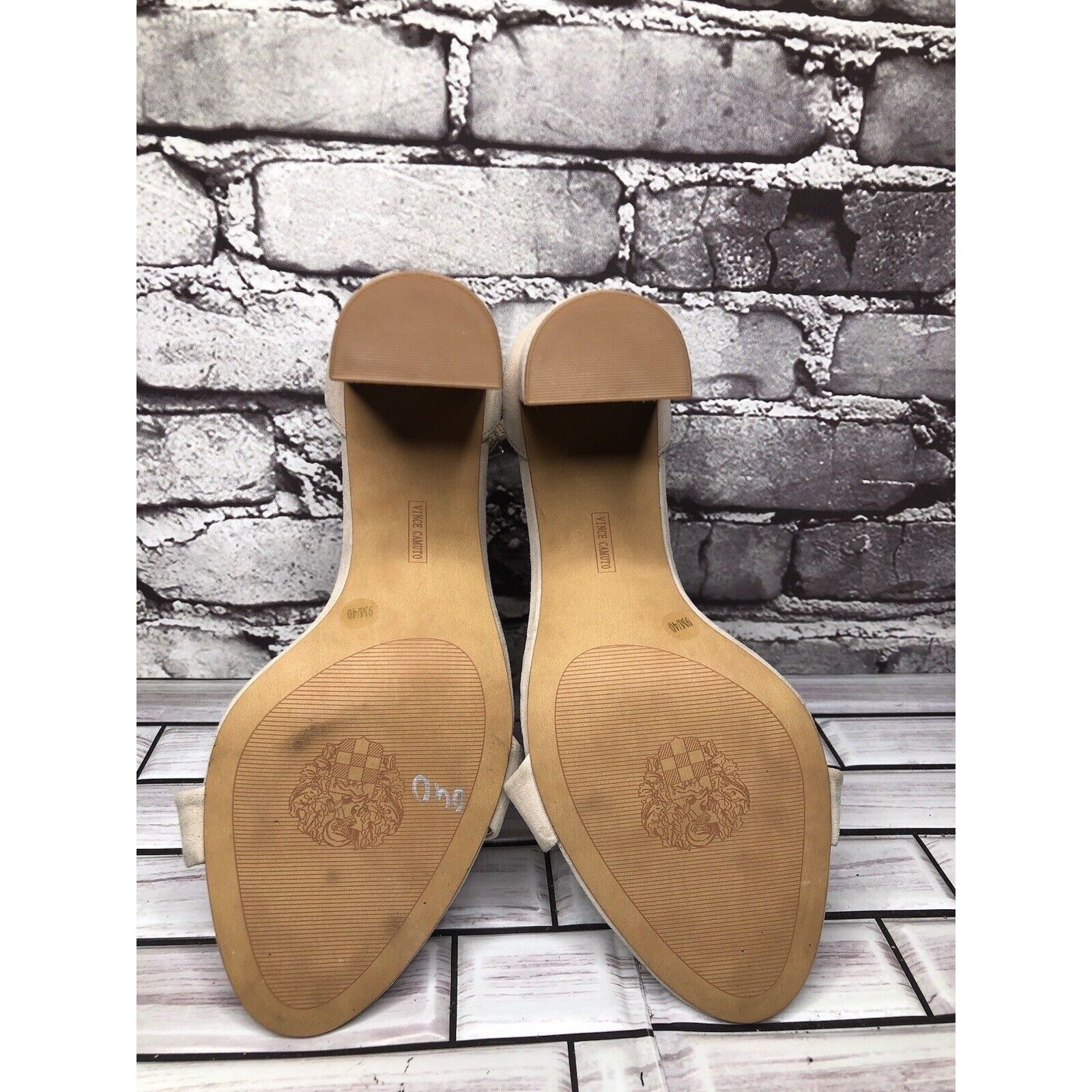 Vince Camuto Vince Camuto Malissa Beige Taupe Suede Ankle Strap Block Hee Size US 9 / IT 39 - 13 Thumbnail