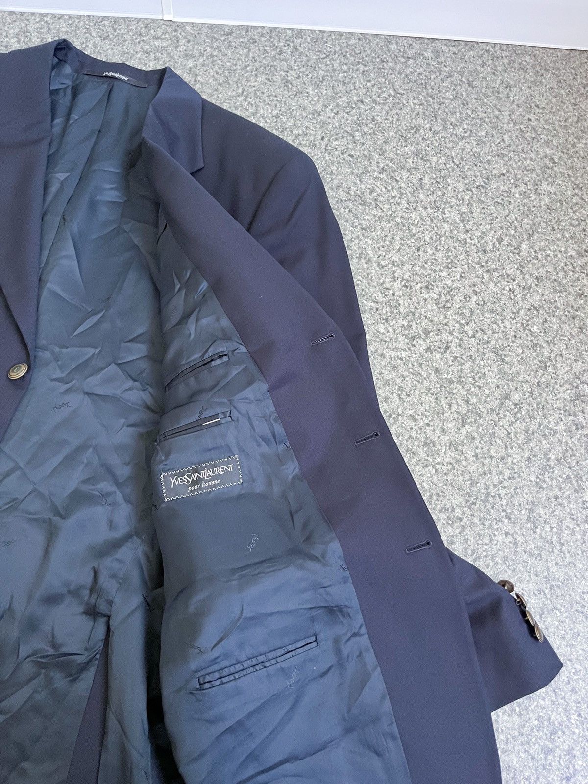 Vintage × Yves Saint Laurent VINTAGE YVES SAINT LAURENT WOOL BLAZER SZ 56R BUTTONS LOGO Size 46R - 6 Thumbnail