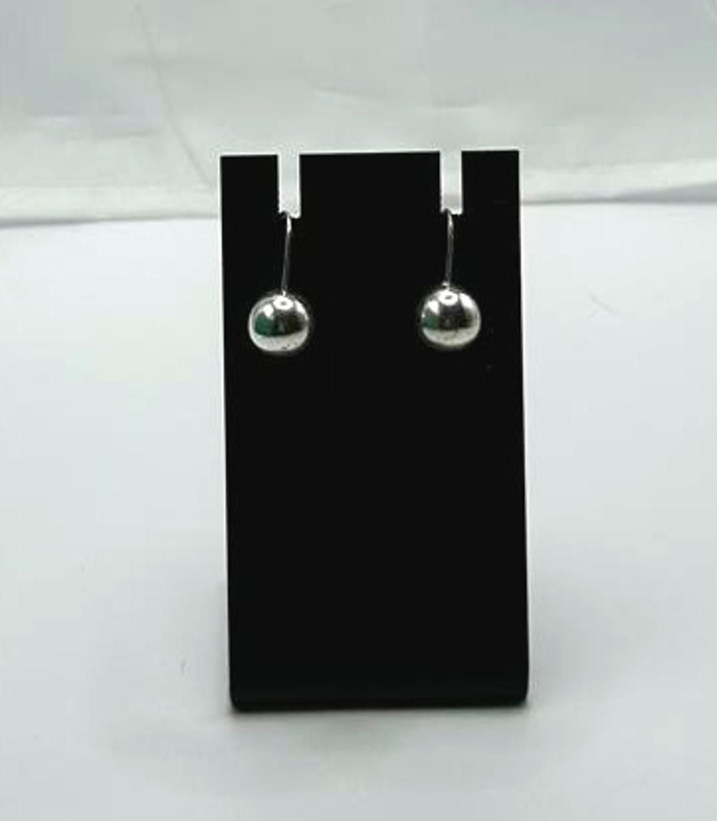 Elie Tahari Minimalist Silver Ball Drop Earrings | Hypoallergenic Size ONE SIZE - 2 Thumbnail